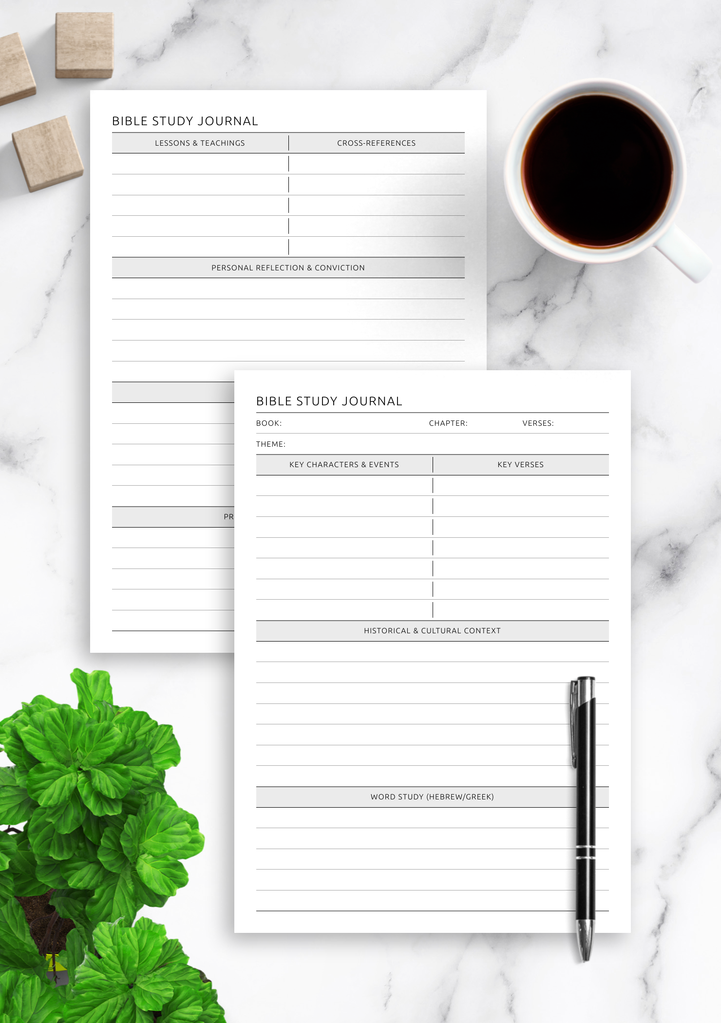 Download Printable Bible Study Journal Template PDF For Your Bible Study