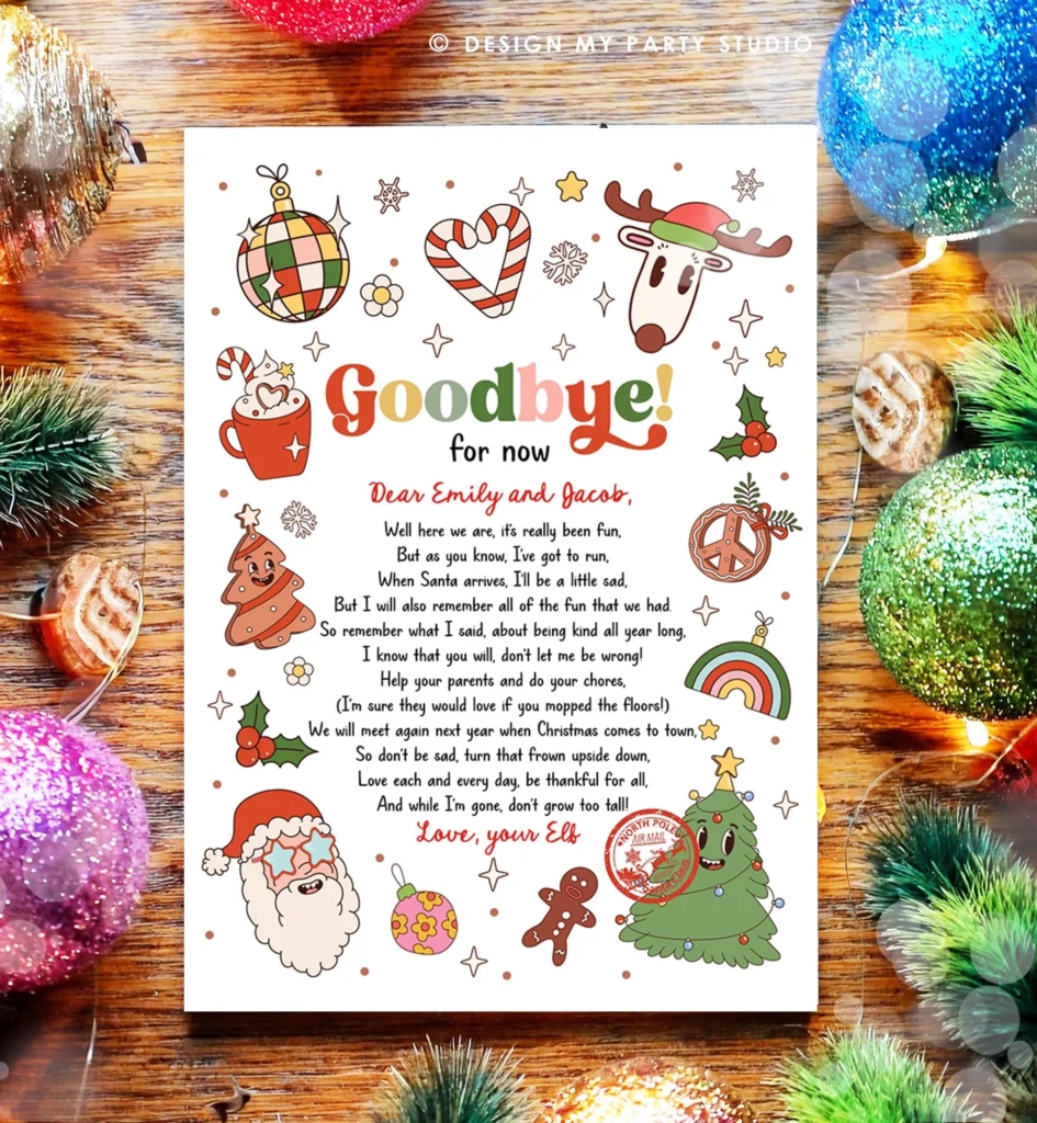 Editable Elf Goodbye Letter Departure Letter Christmas Goodbye From Yo Design My Party Studio