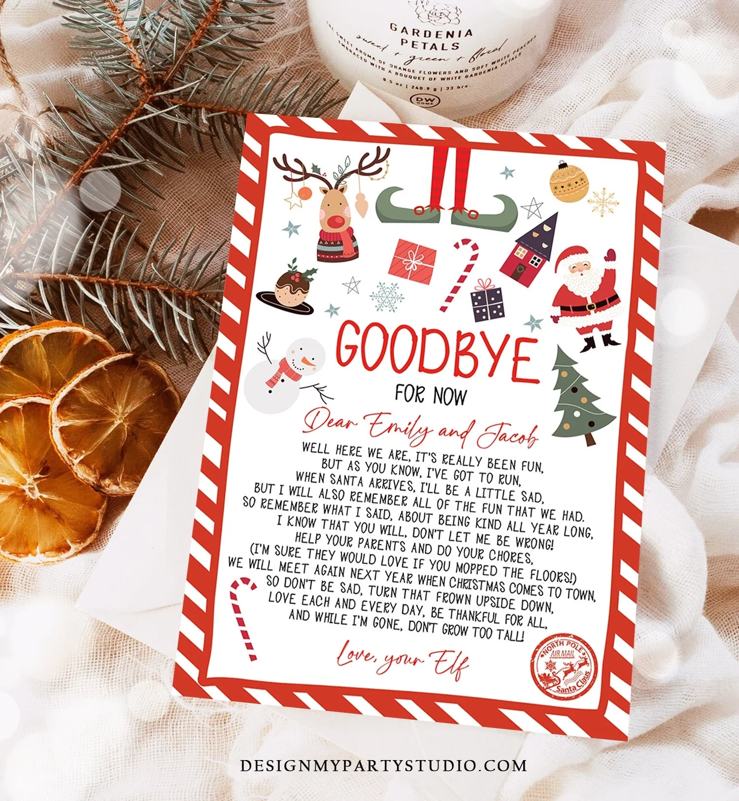 Editable Elf Goodbye Letter Departure Letter Christmas Goodbye From Yo Design My Party Studio