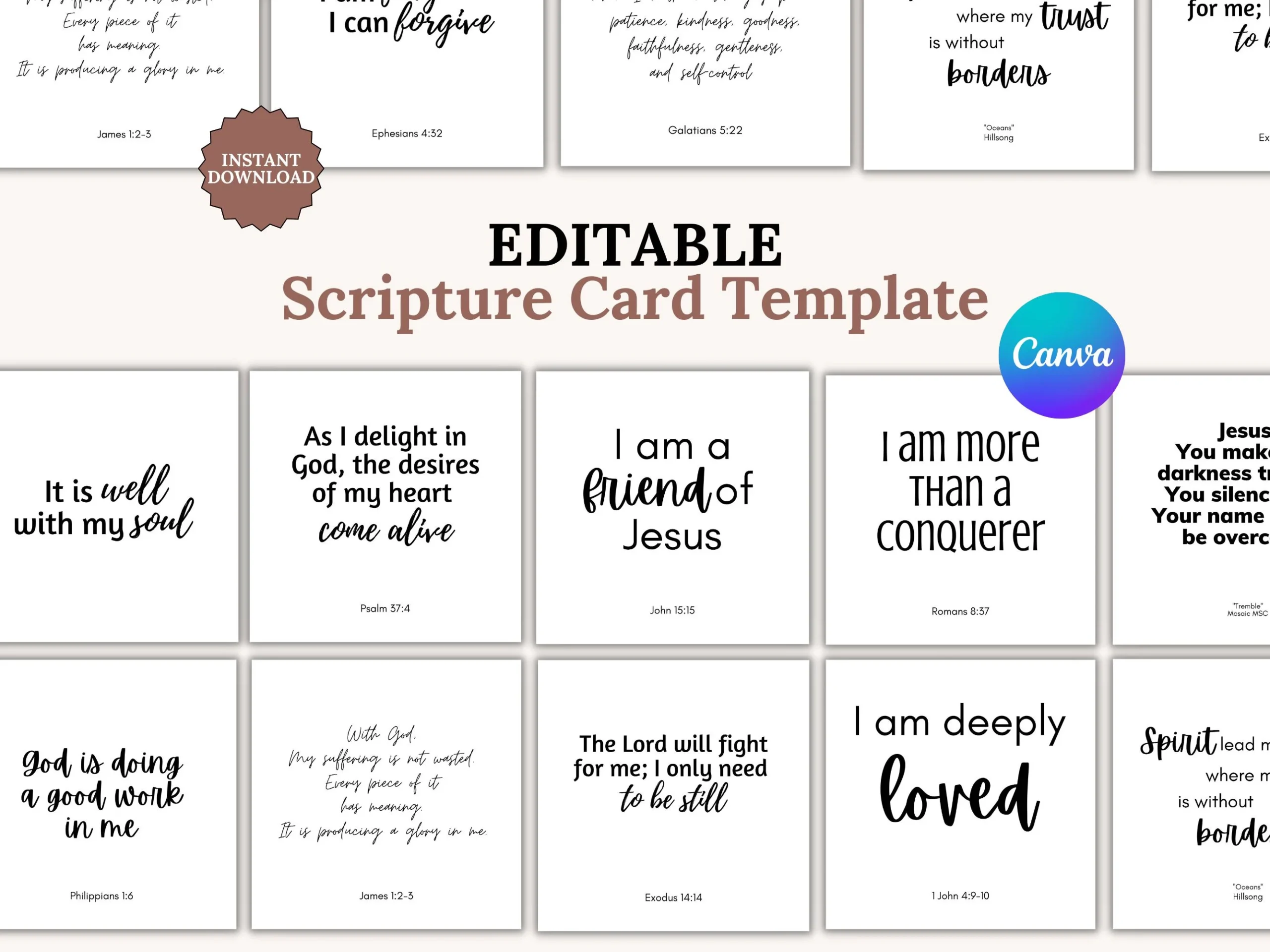 Editable Scripture Cards Template Personalized Memory Verse Cards Printable Prayer Cards Bible Verse Cards Inspirational Christian Gift Idea Etsy