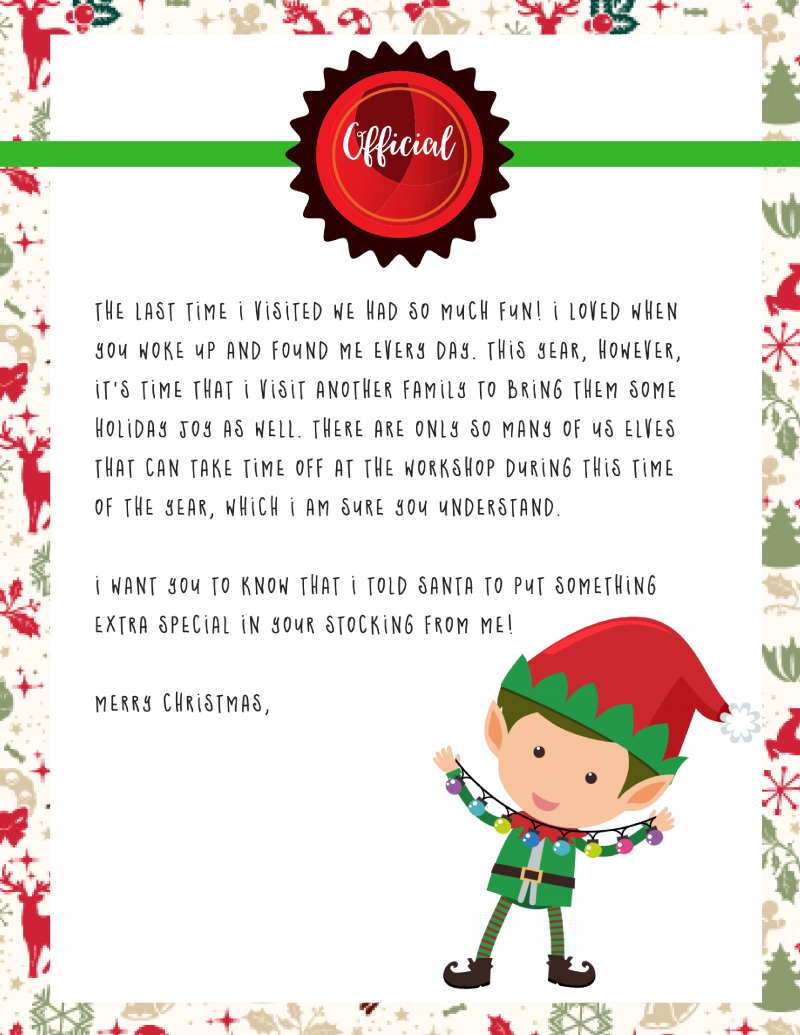 Elf On The Shelf Goodbye Letter Free Printable Momdot Elf On The Shelf Goodbye Letter Free Printable Momdot