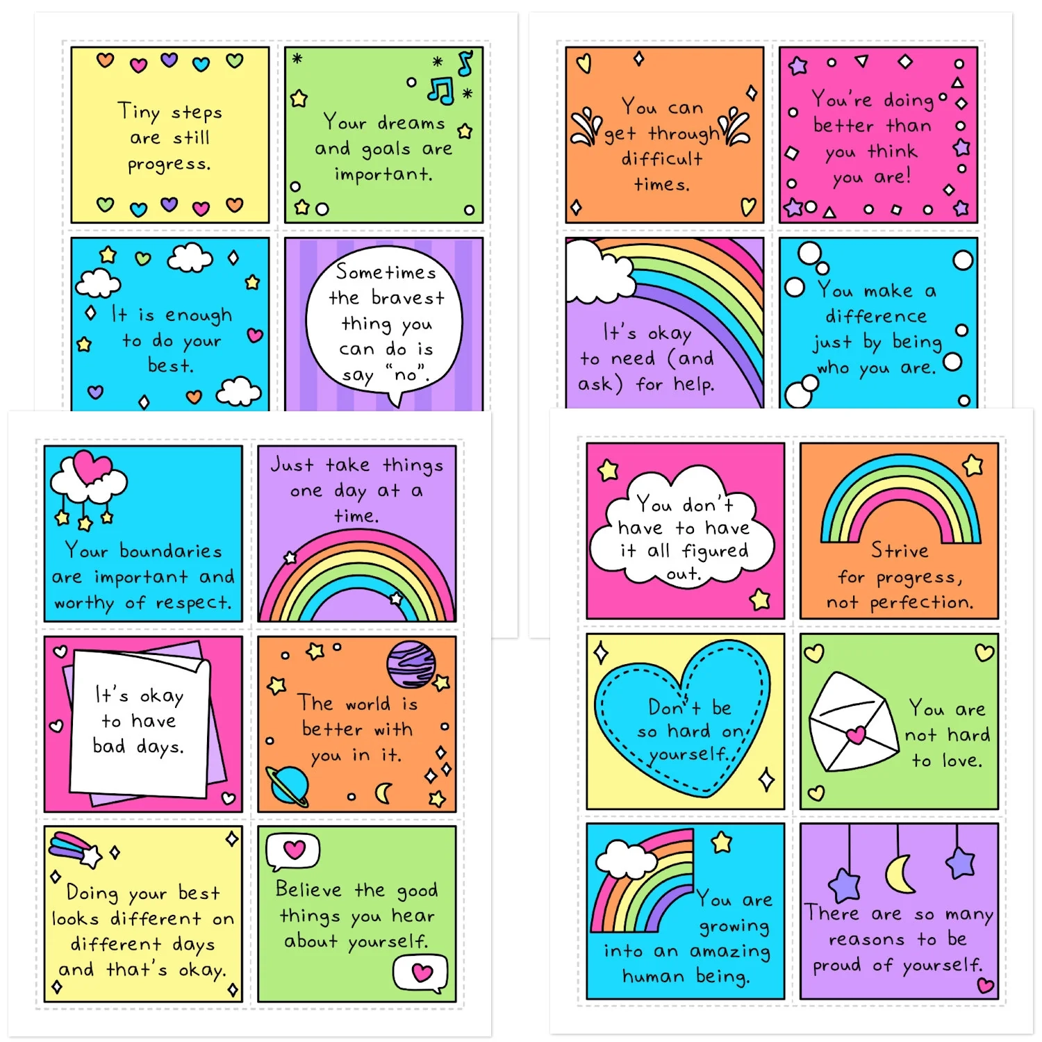 Encouragement Cards For Teens SelfLoveRainbow Encouragement Cards For Teens SelfLoveRainbow