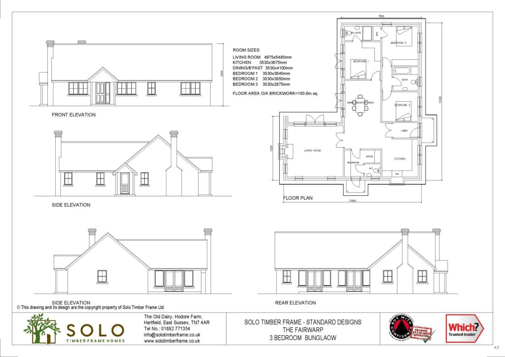 Fairwarp 3 Bedroom Bungalow Design Designs Solo Timber Frame Homes