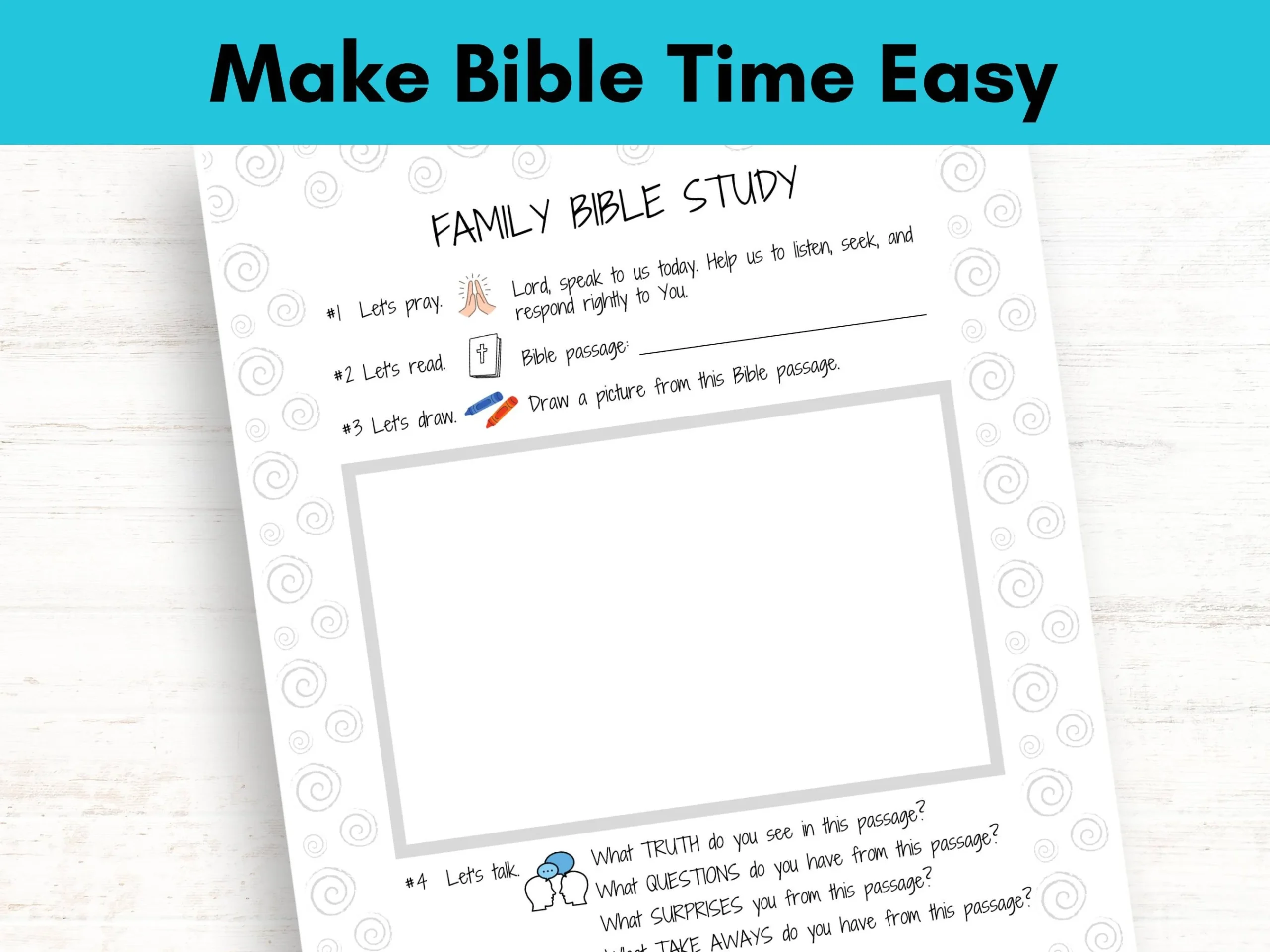 Family Bible Study Guide 5 step Worksheet digital Download Etsy Family Bible Study Guide 5 step Worksheet digital Download Etsy
