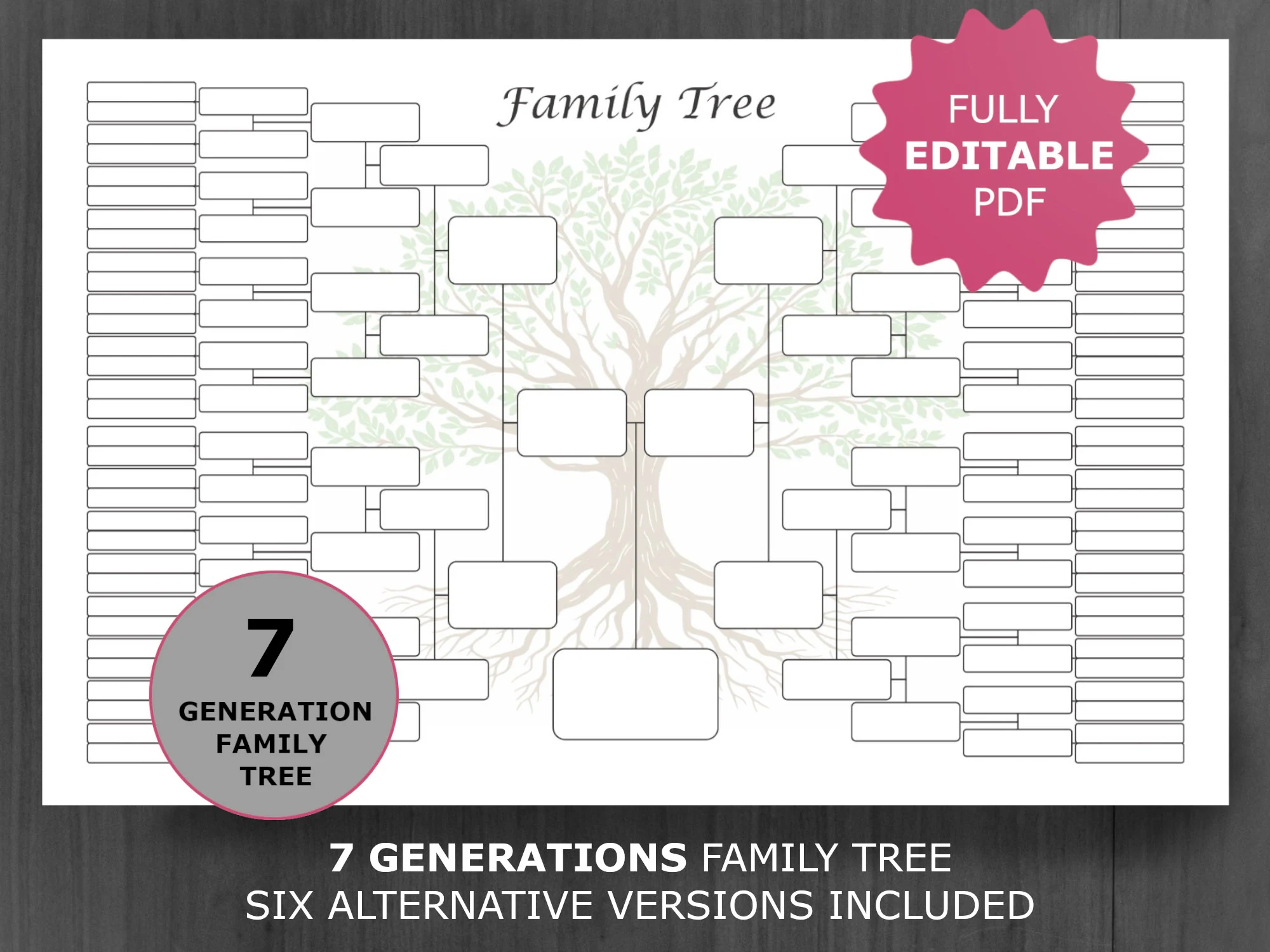 Family Tree Chart 7 Generation Printable And Editable Genealogy Template PDF Etsy Family Tree Chart 7 Generation Printable And Editable Genealogy Template PDF Etsy