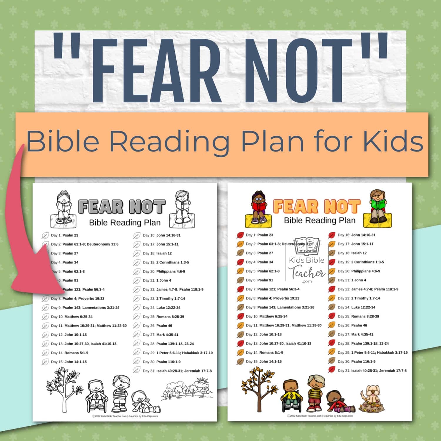 Fear Not Fall Bible Reading Plan For Kids Kids Bible Teacher