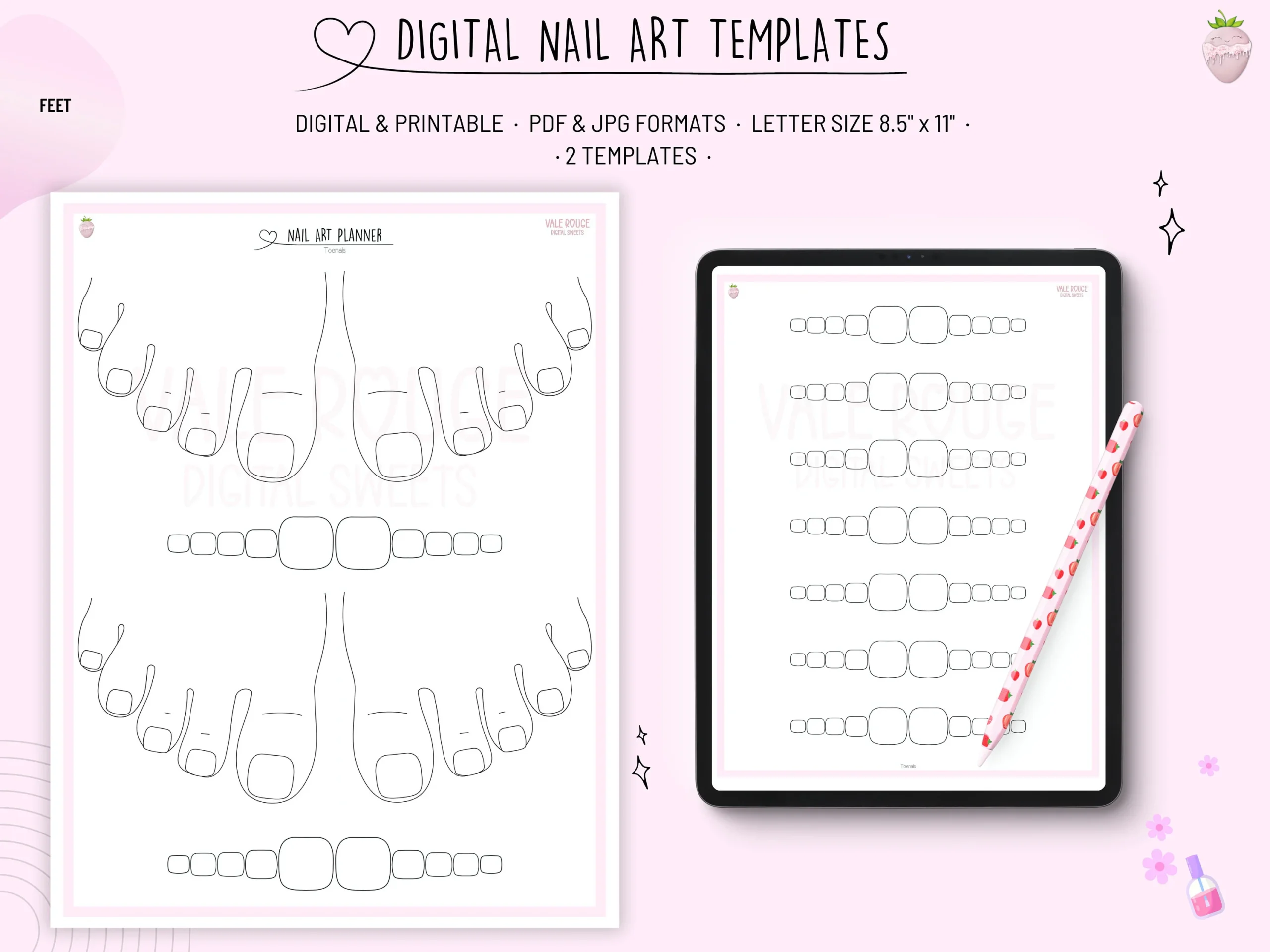 Feet Nail Art Templates 2 Templates Nail Sketch Drawings Practice Nail Design Doodle Nails Printable Nail Sheet Nail Planning Etsy