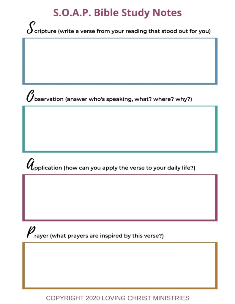 Fillable Typeable And Printable Sermon Notes And S O A P Bible Stud Loving Christ Ministries