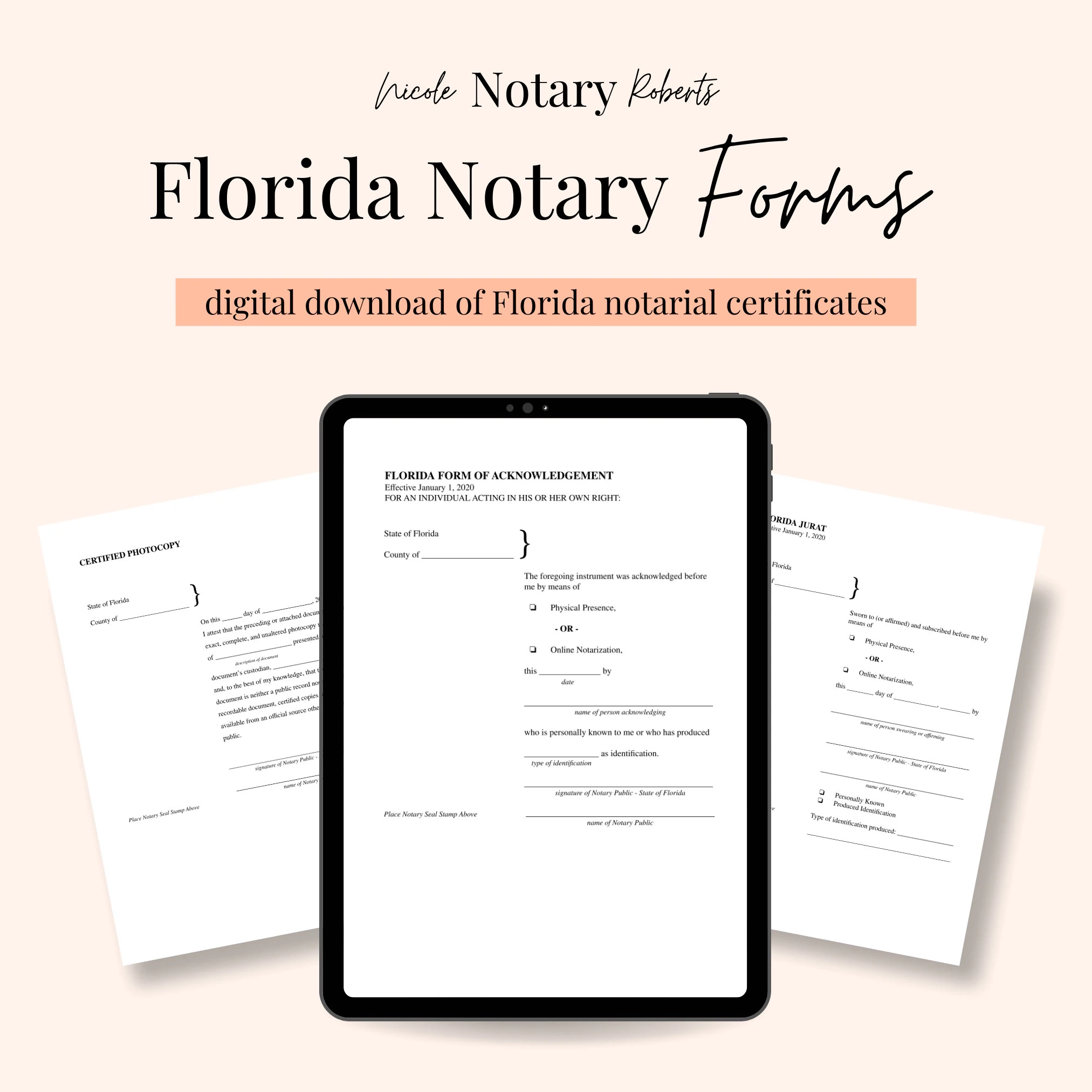 FLORIDA Jurat Acknowledgment Certified Photocopy Forms For Notaries Etsy FLORIDA Jurat Acknowledgment Certified Photocopy Forms For Notaries Etsy