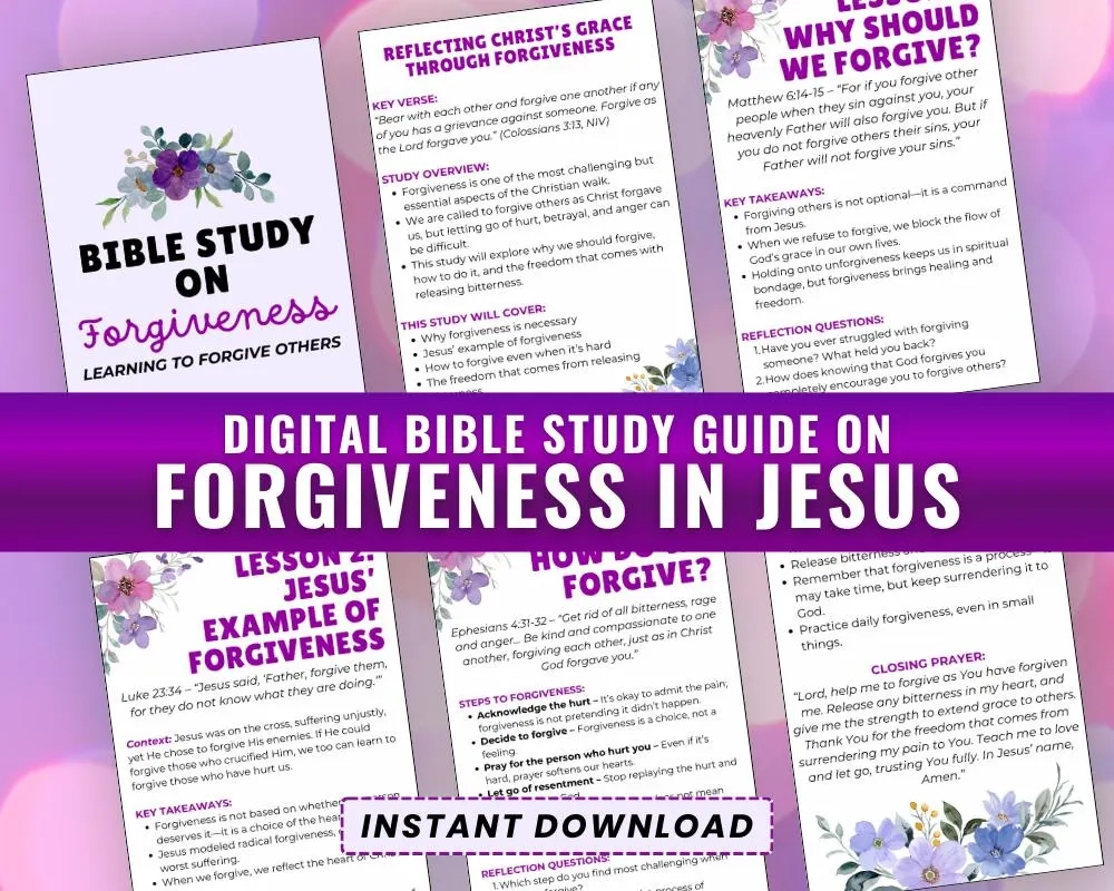 Forgiveness Bible Study Guide Christian Devotional digital Download Etsy