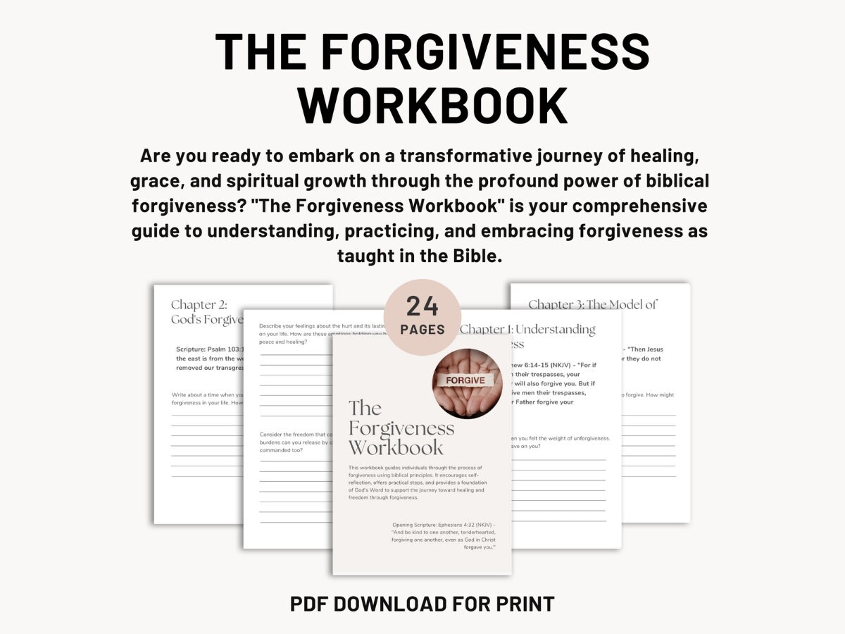 Forgiveness Journal Personal Bible Study Printable Bible Study Bible Study Guide Devotional Journal Bible Study Bible Study Printable Etsy