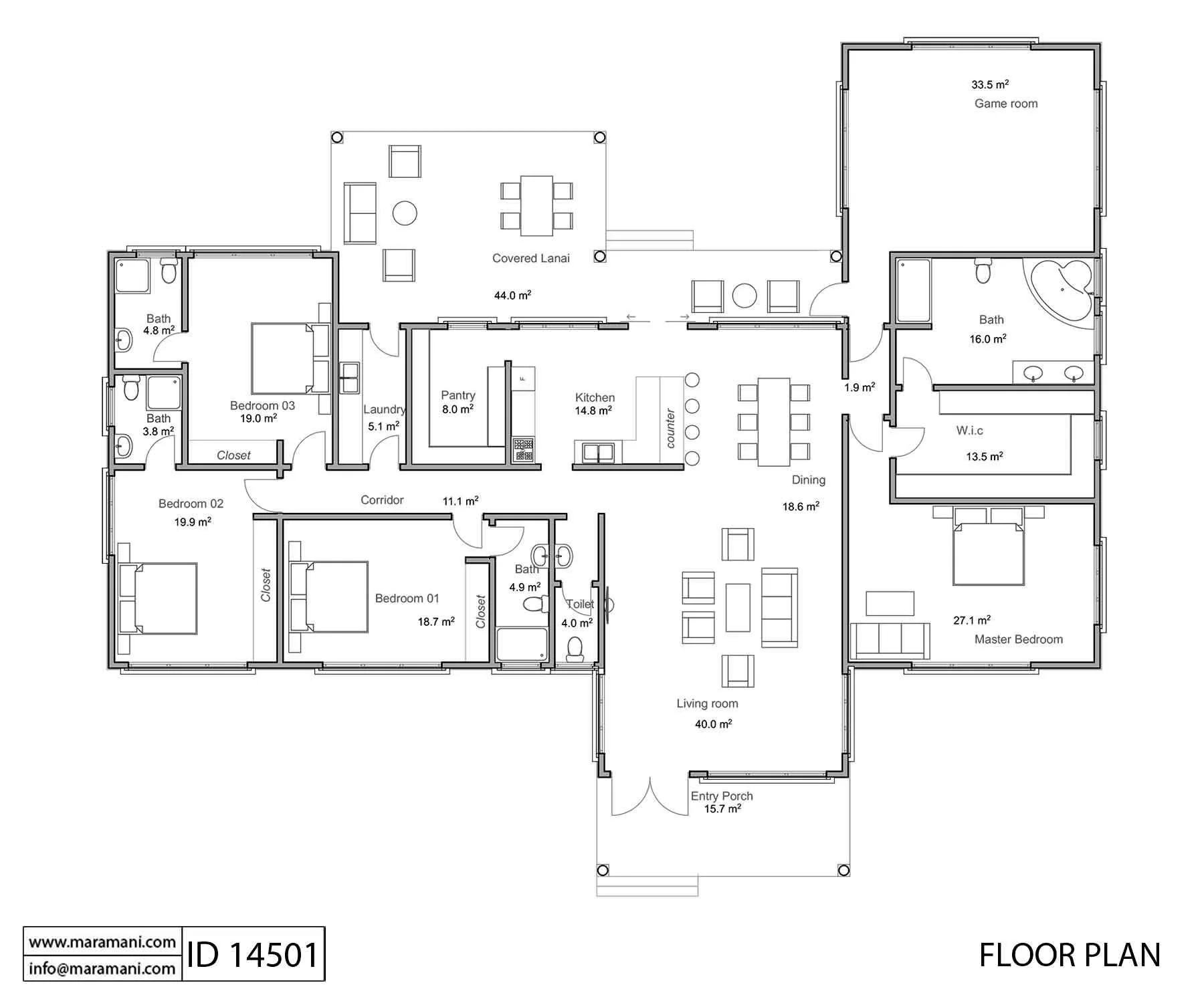 Four Bedroom Bungalow Plan ID 14501 House Plans By Maramani