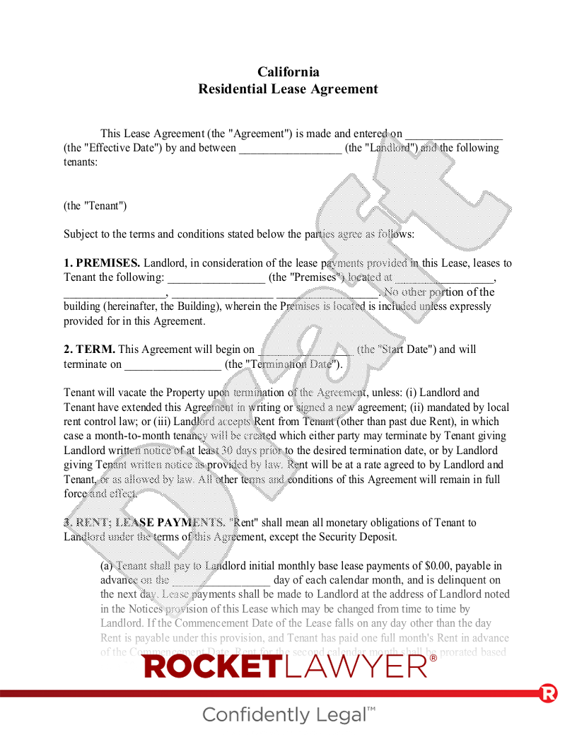 Free California Lease Agreement Template FAQs Rocket Lawyer