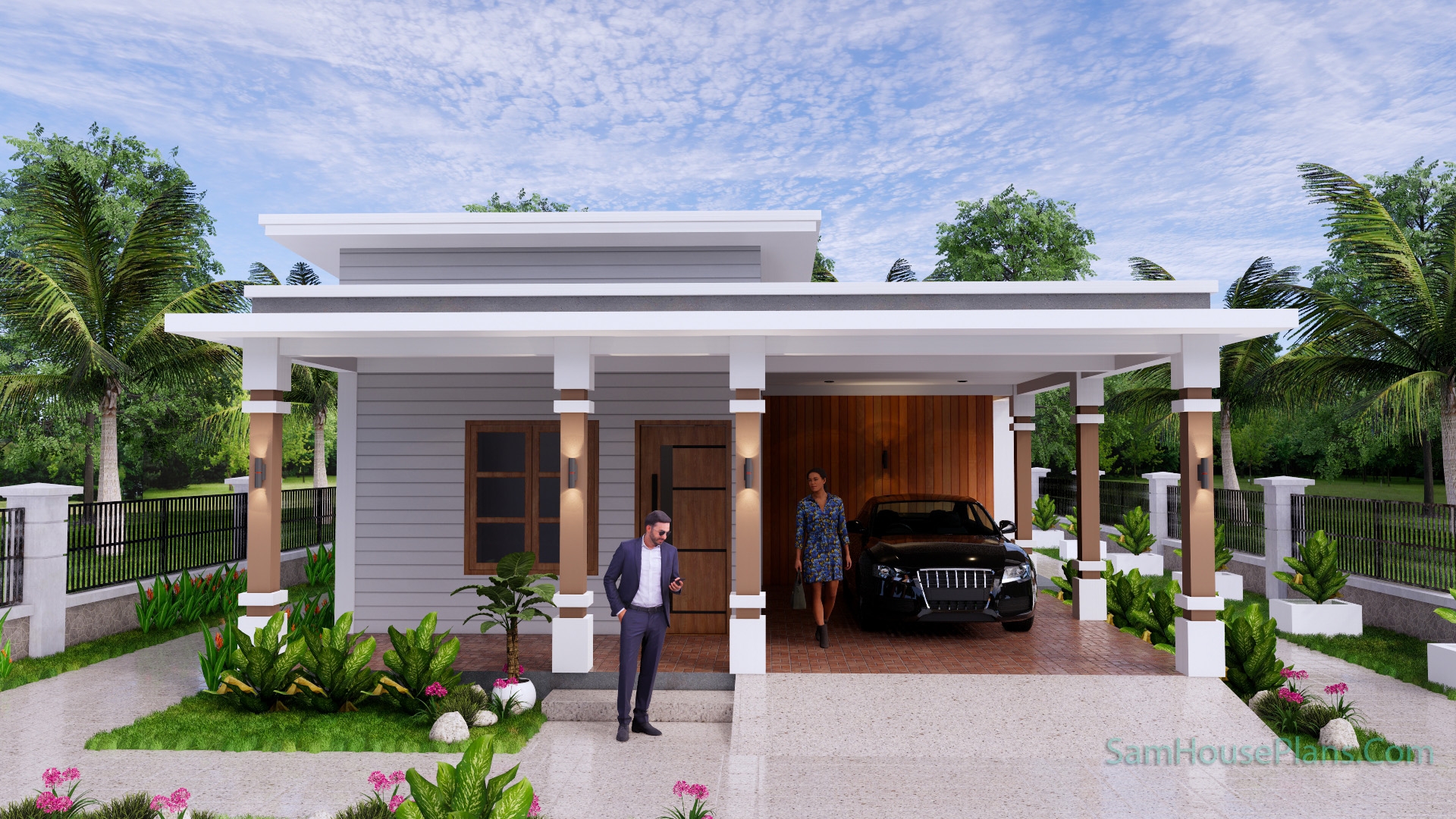 Free House Plans 8x17 Meter 27x56 Feet 3 Beds Full Plans SamHousePlans