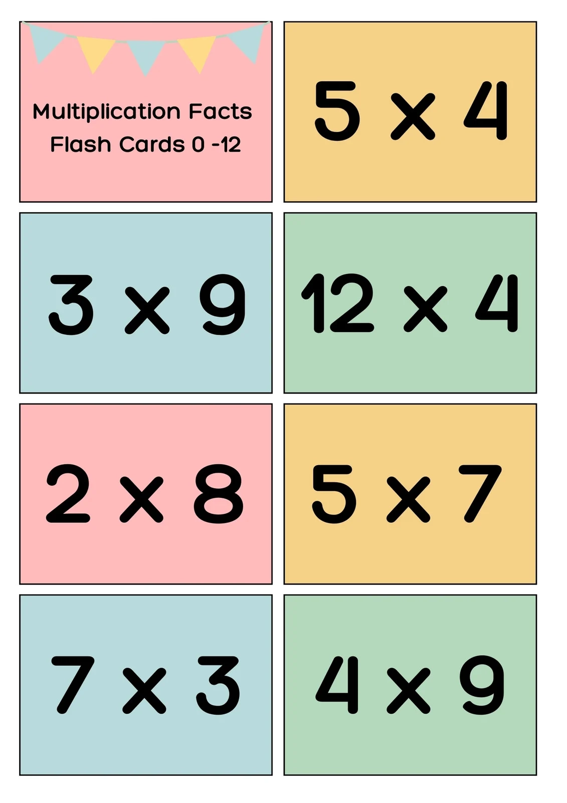 Free Math Flashcard Templates To Edit And Print Canva Free Math Flashcard Templates To Edit And Print Canva