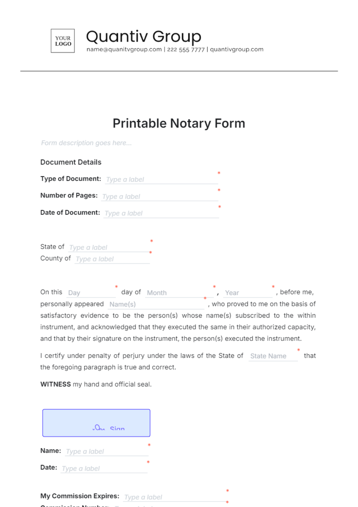 Free Notary Templates To Edit Online Print Free Notary Templates To Edit Online Print