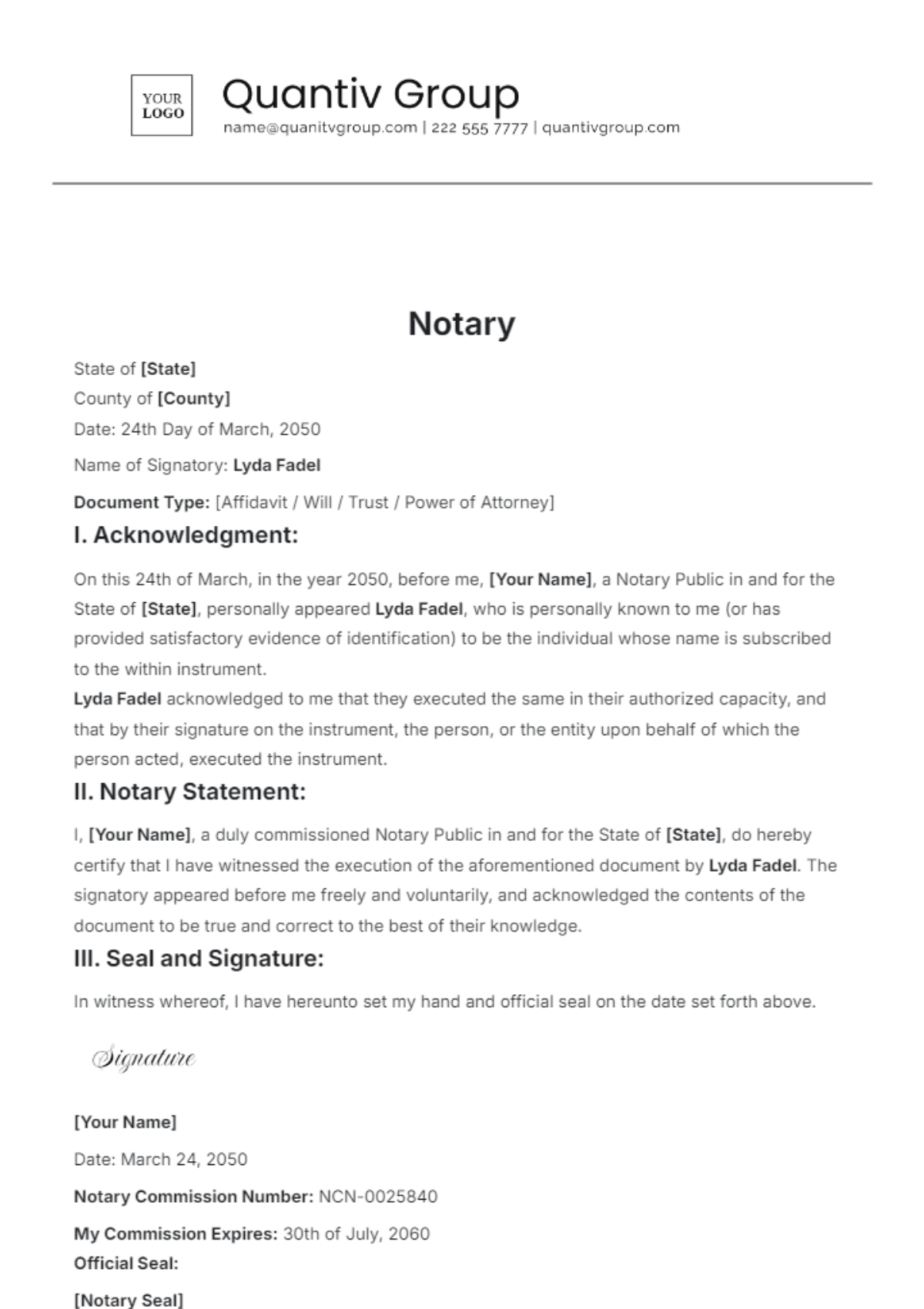 Free Notary Templates To Edit Online Print