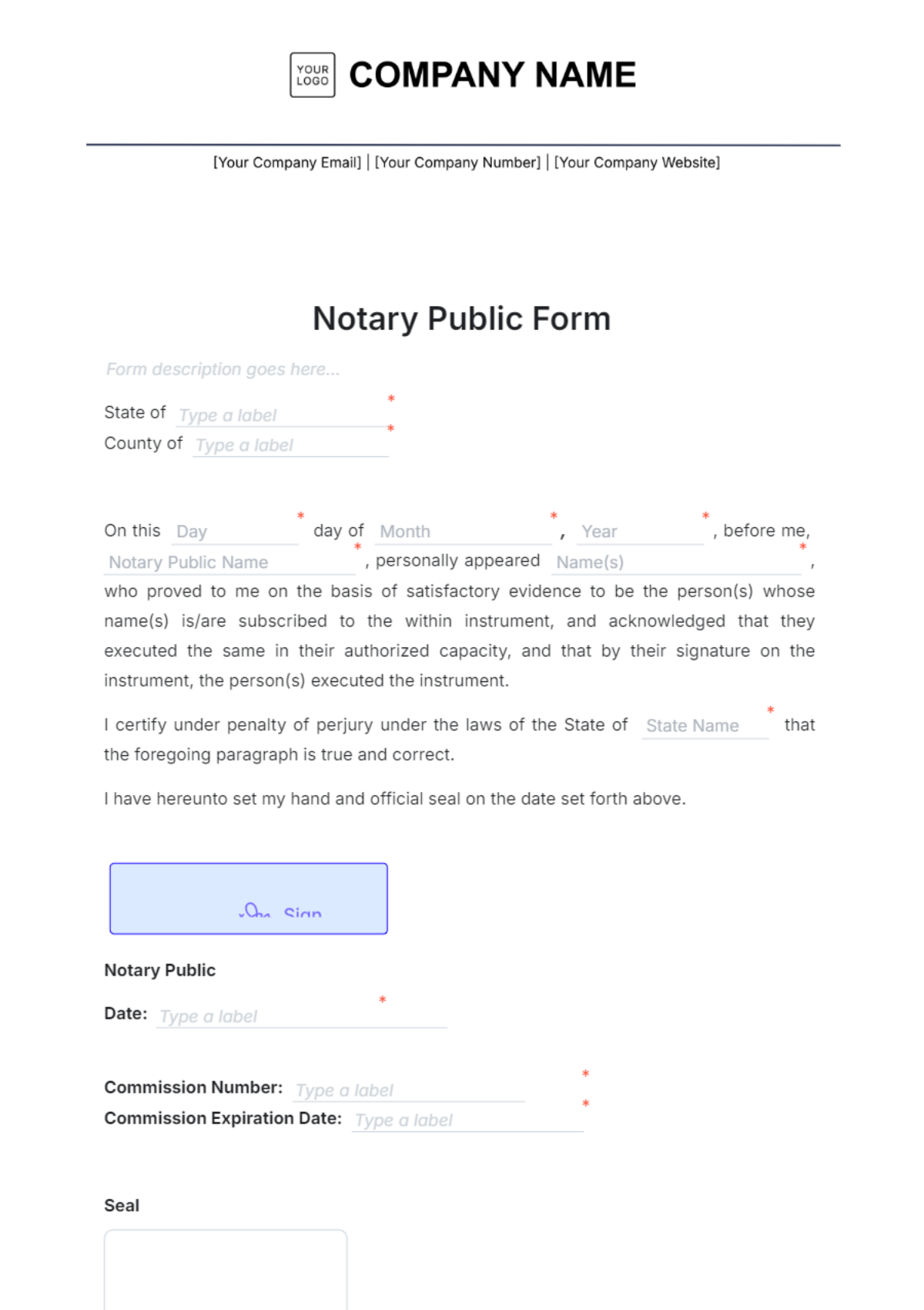 Free Notary Templates To Edit Online Print Free Notary Templates To Edit Online Print