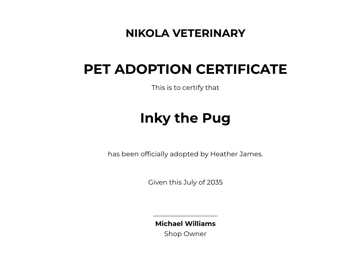 Free Printable Adoption Certificate Templates To Customize Online