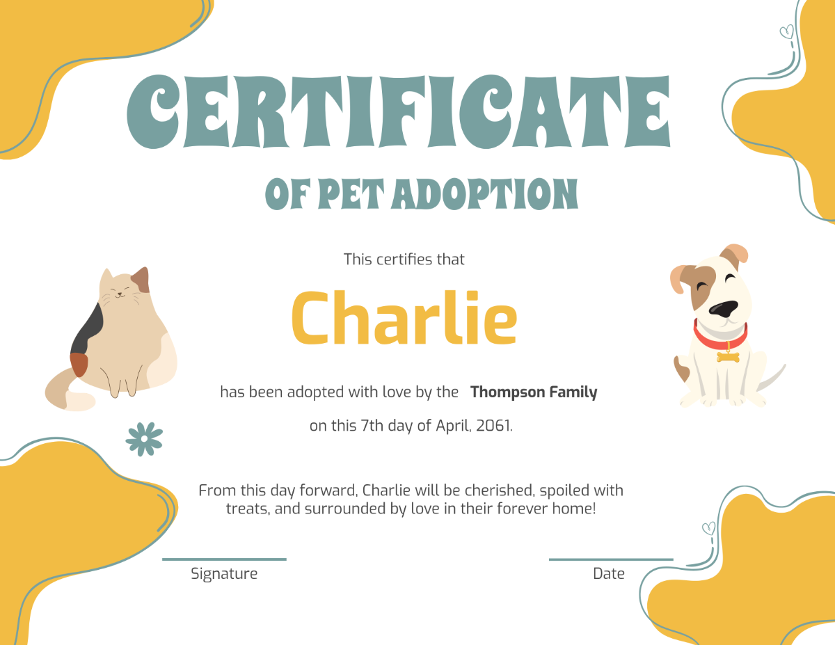 Free Printable Adoption Certificate Templates To Customize Online