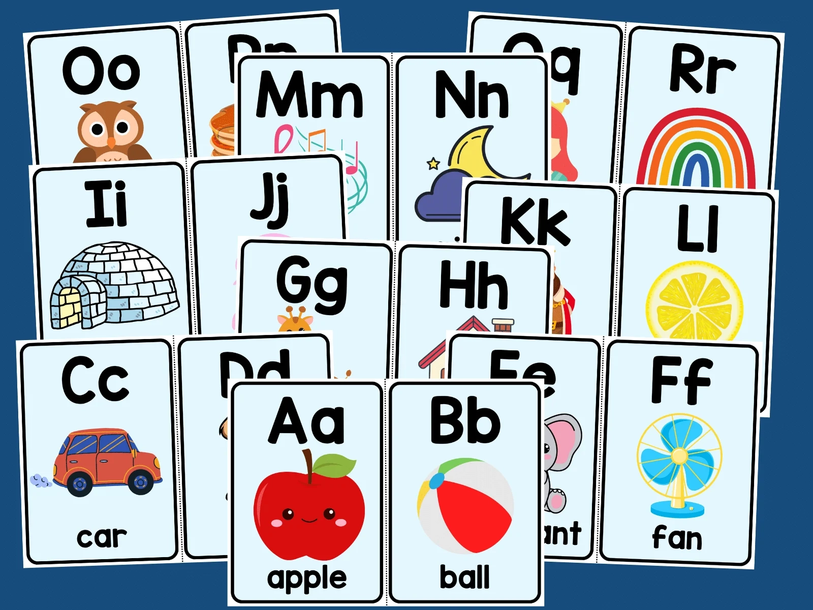 Free Printable Alphabet Flash Cards This Tiny Blue House