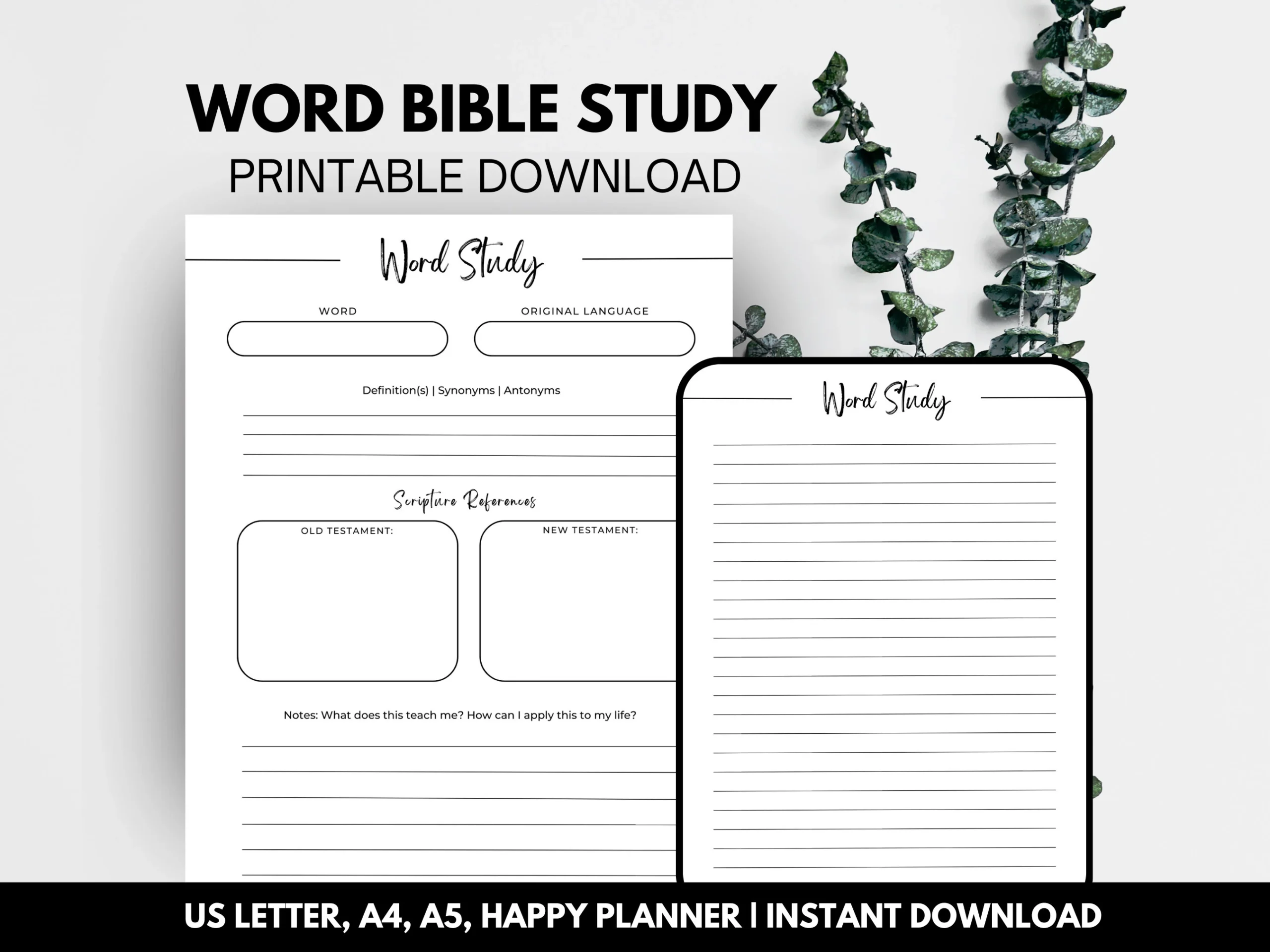 Free Printable Bible Study Etsy