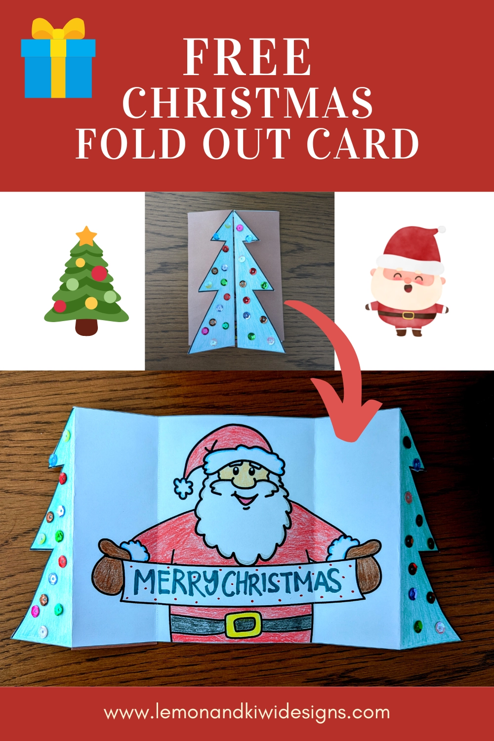 Free Printable Christmas Fold Out Cards Lemon And Kiwi Designs