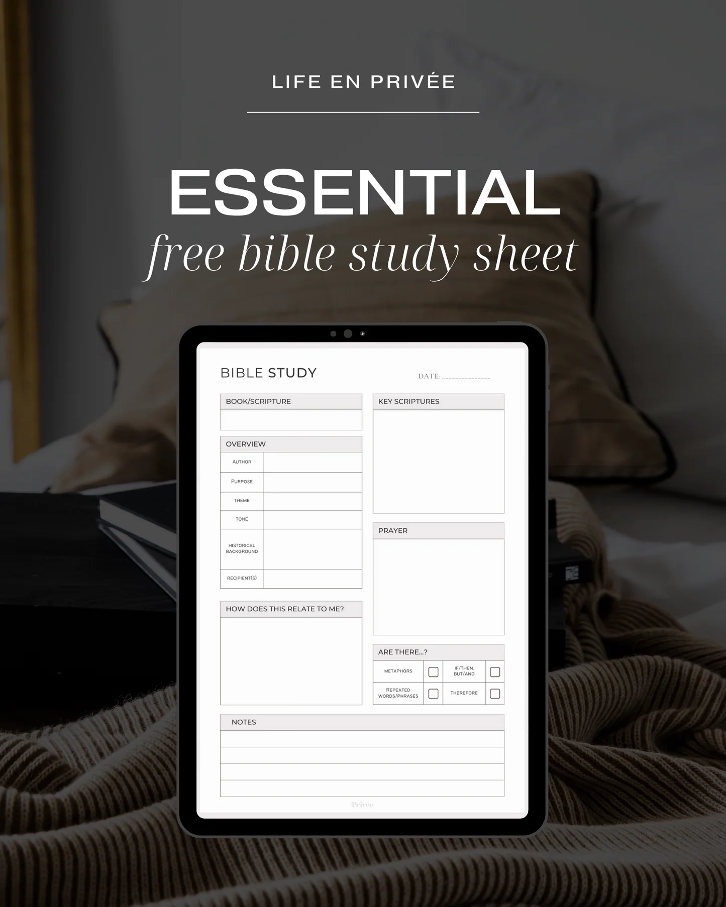 FREE Printable Digital Bible Study Worksheet Lifeenprivee
