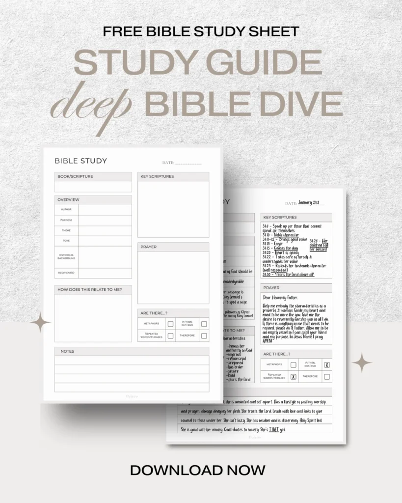 FREE Printable Digital Bible Study Worksheet Lifeenprivee