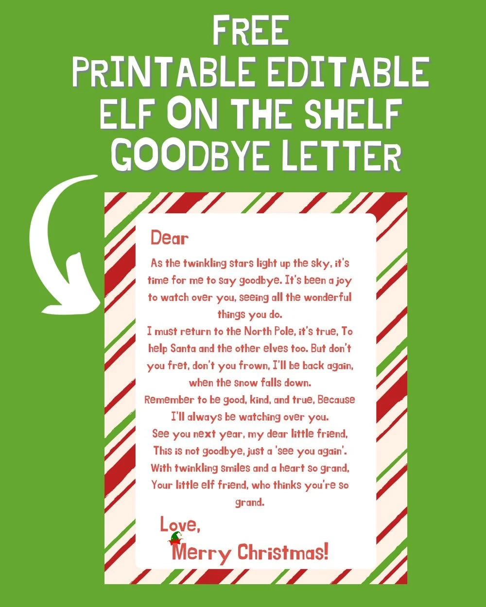 Free Printable Editable Elf On The Shelf Goodbye Letter A Sparkle Of Genius
