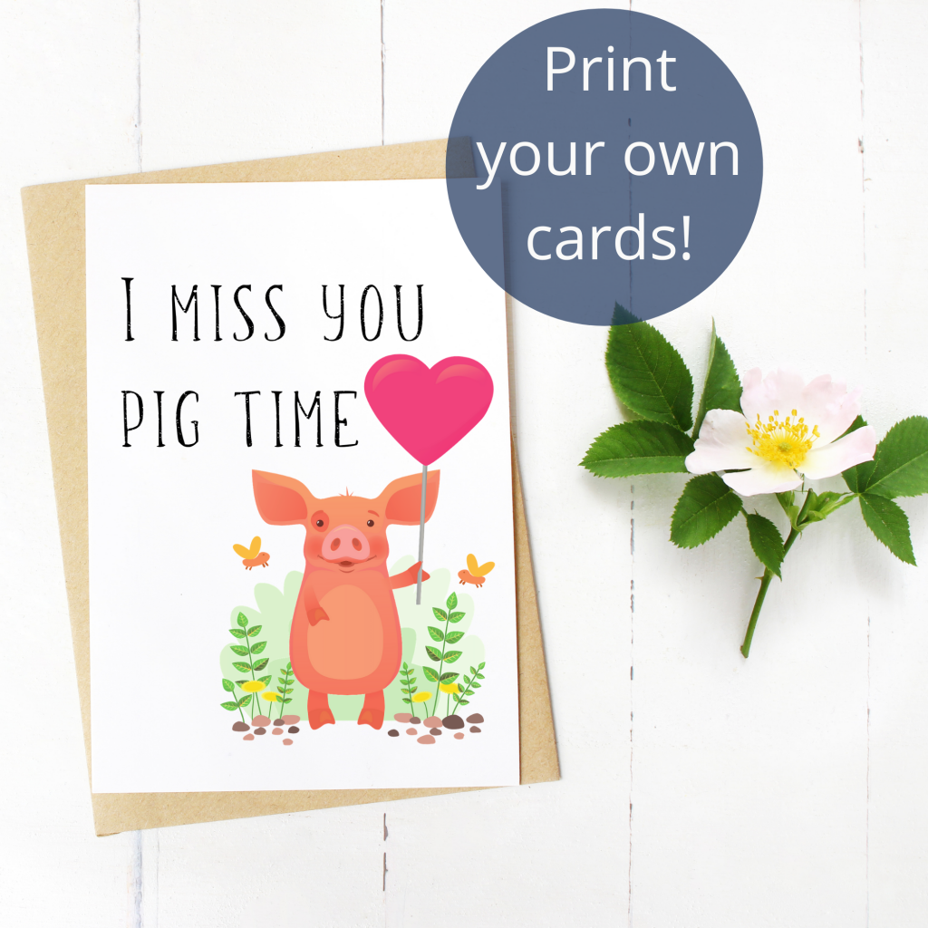 FREE PRINTABLE MISS YOU PIG TIME CARD BRAMBLE AVENUE FREE PRINTABLE MISS YOU PIG TIME CARD BRAMBLE AVENUE