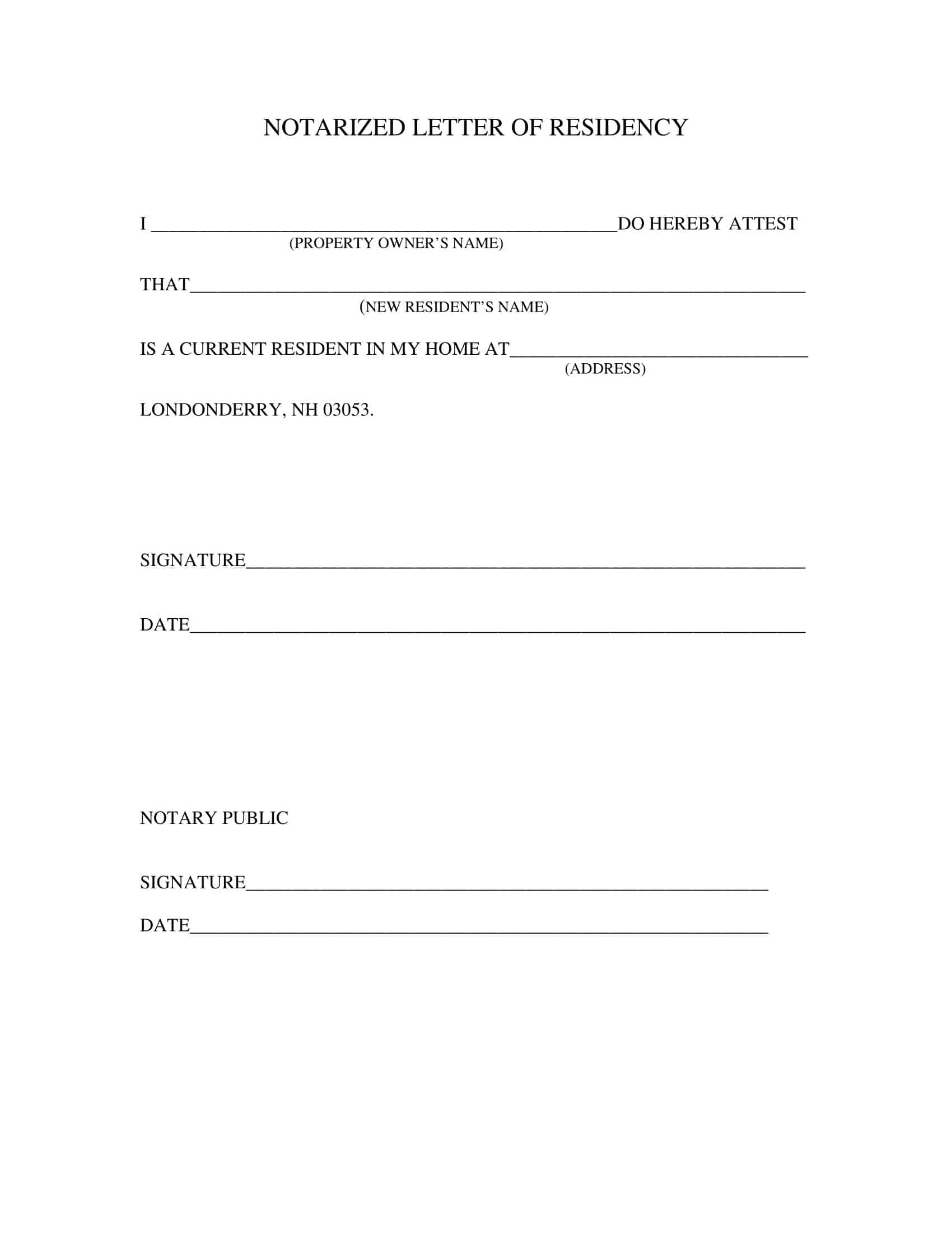 Free Printable Notarized Letter Templates Word PDF 