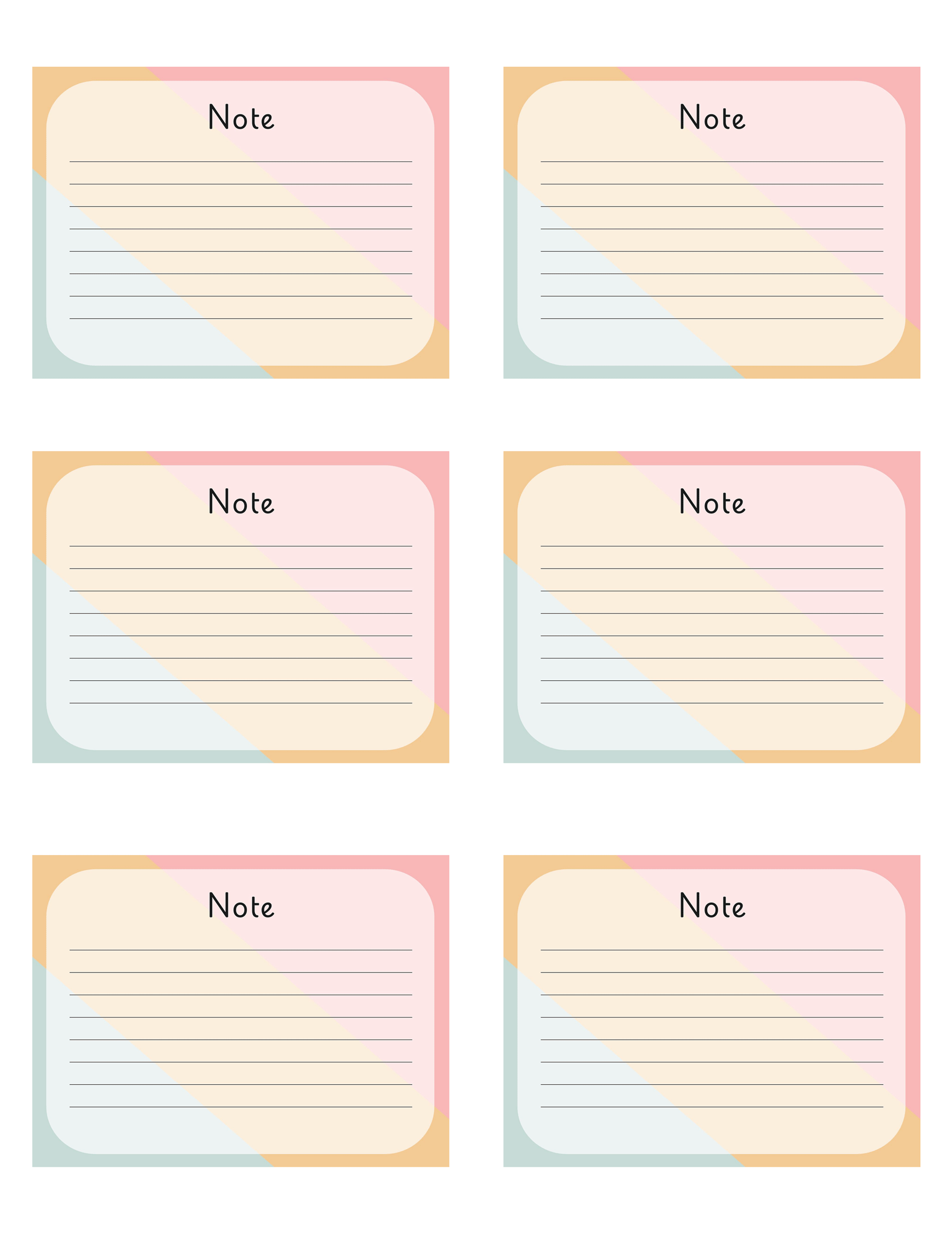 Free Printable Note Cards Templates Free Printable Note Cards Templates