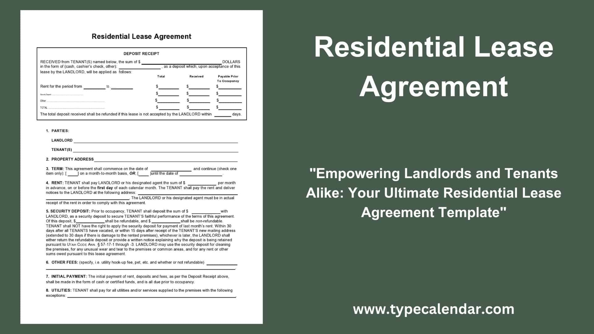 Free Printable Residential Lease Agreement Templates PDF Excel Free Printable Residential Lease Agreement Templates PDF Excel