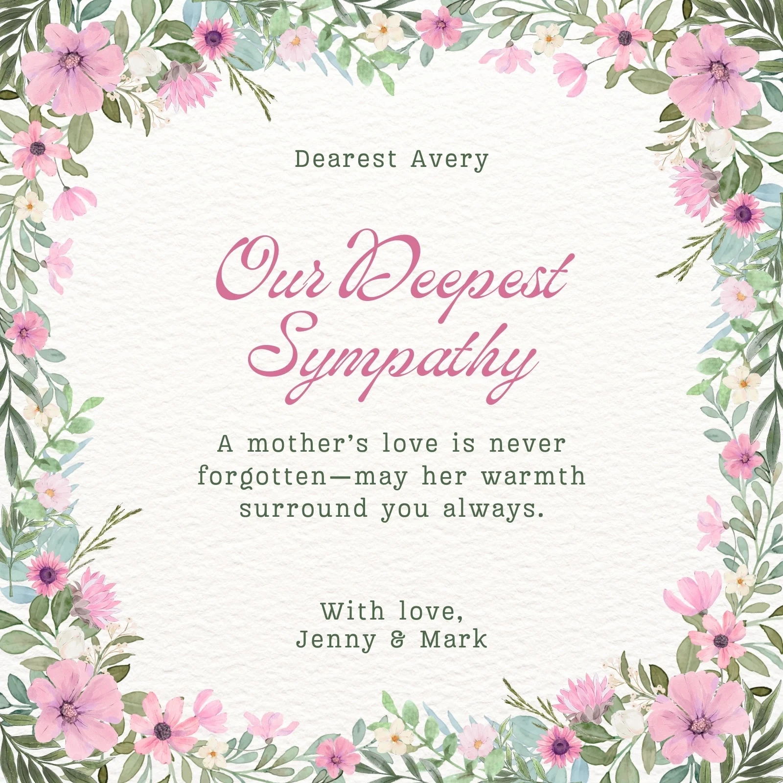 Free Printable Sympathy Card Templates To Customize Canva