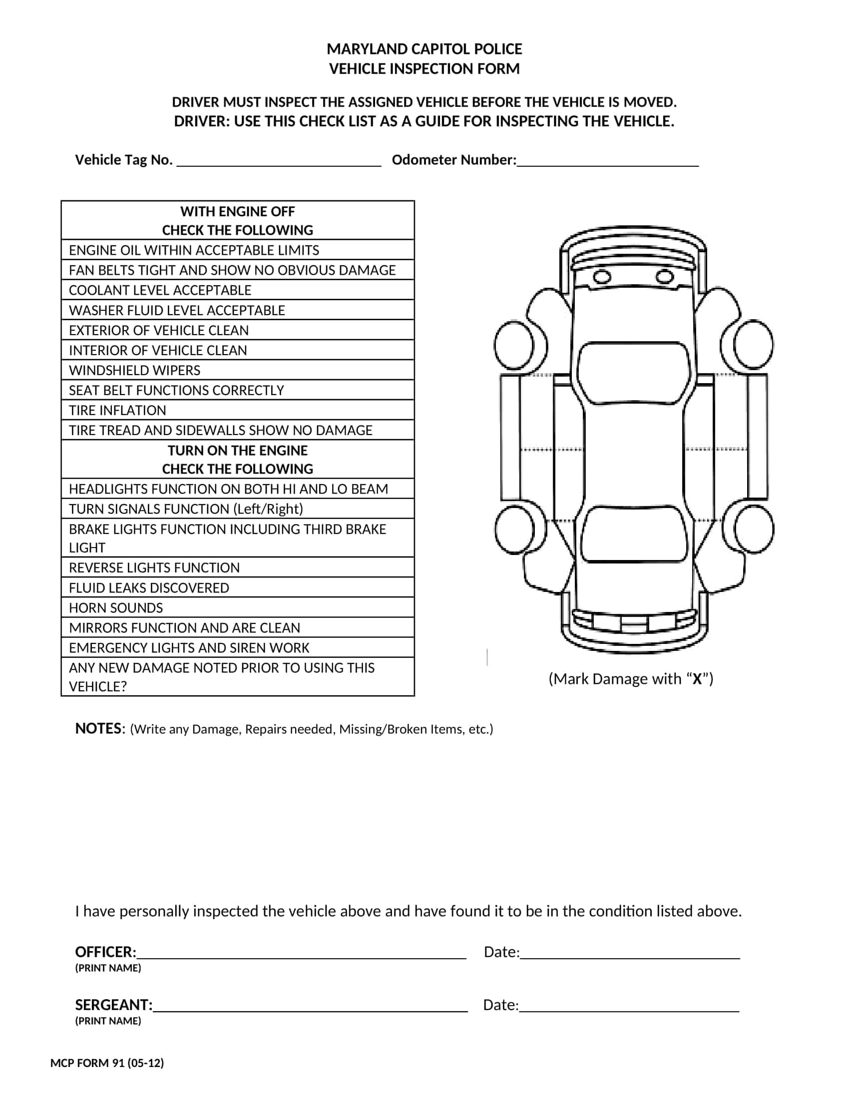 Free Printable Vehicle Checklist Inspection Maintenance Word PDF Excel Free Printable Vehicle Checklist Inspection Maintenance Word PDF Excel