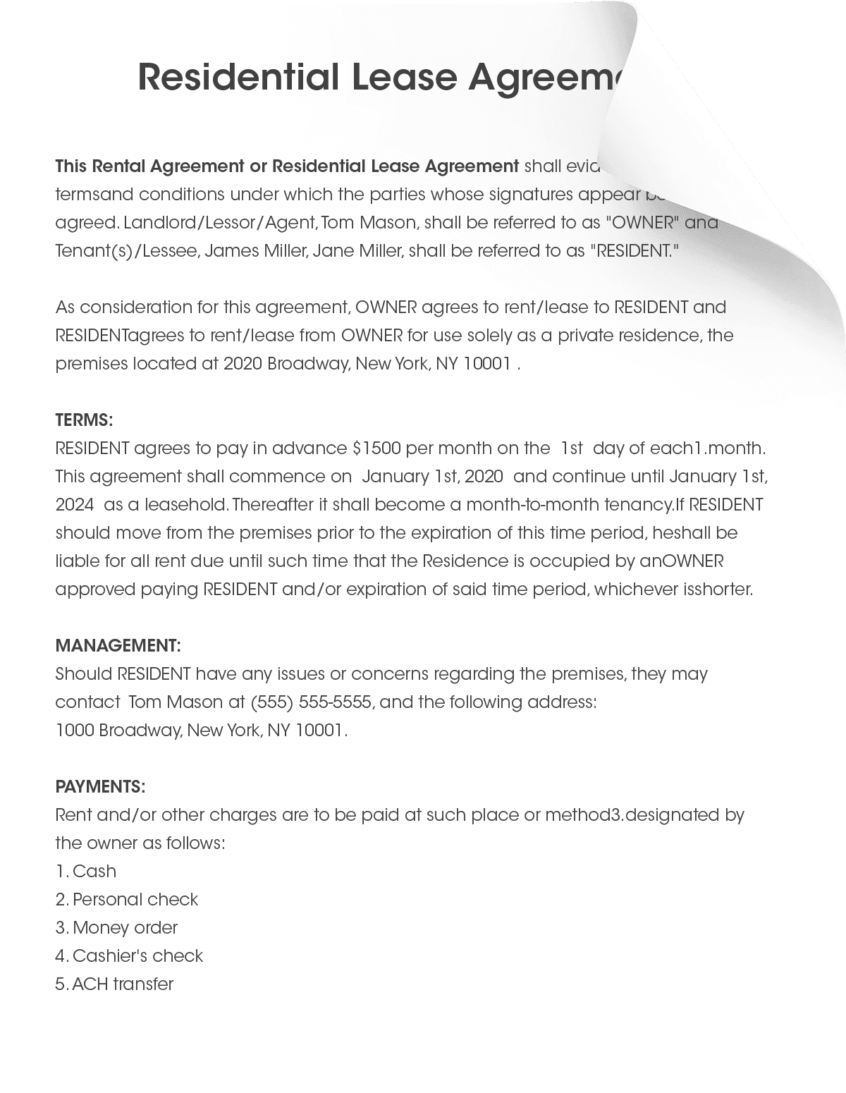 Free Residential Lease Agreement Template Generator FormPros Free Residential Lease Agreement Template Generator FormPros