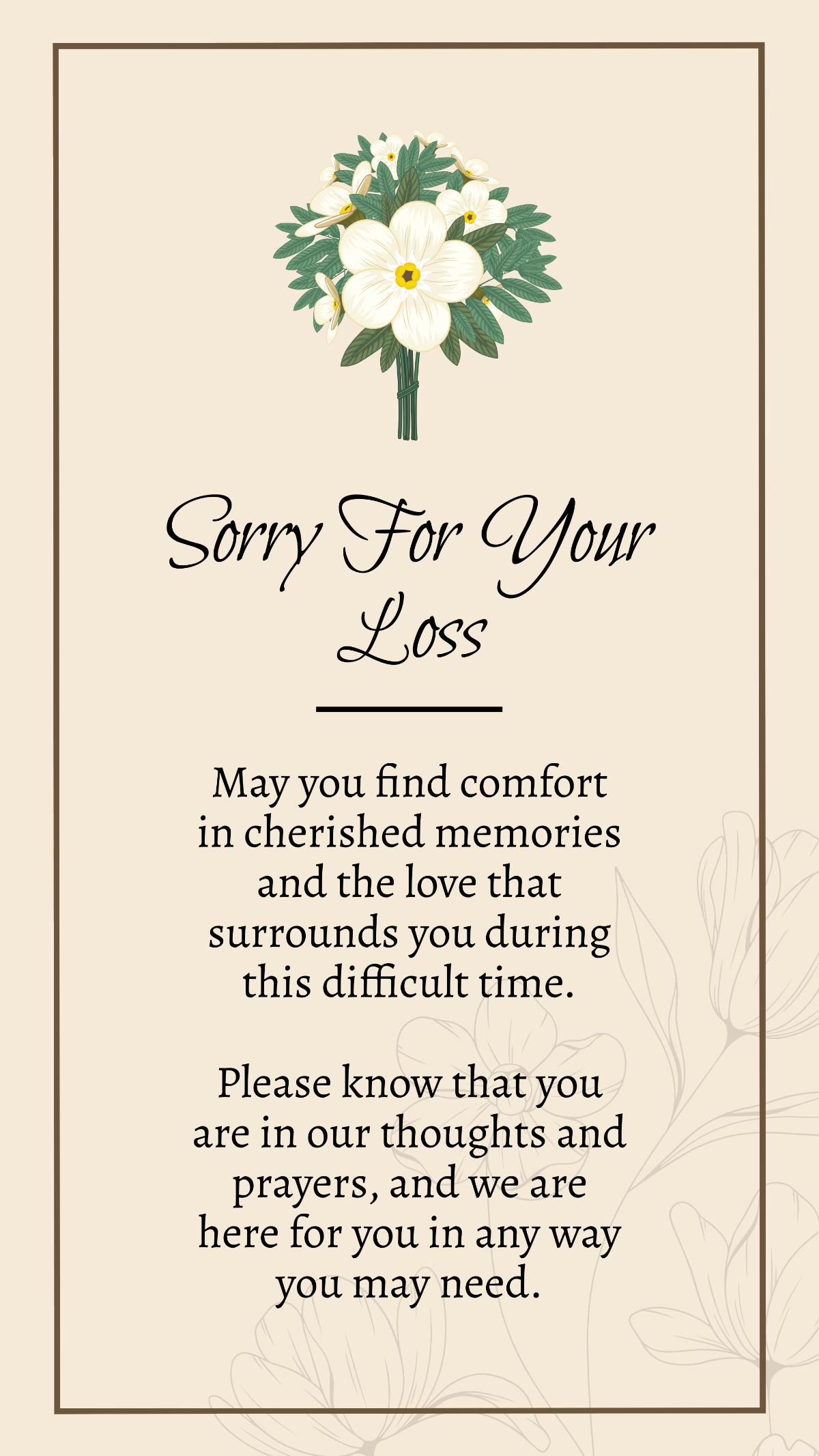 Free Sympathy Card Templates Editable And Printable