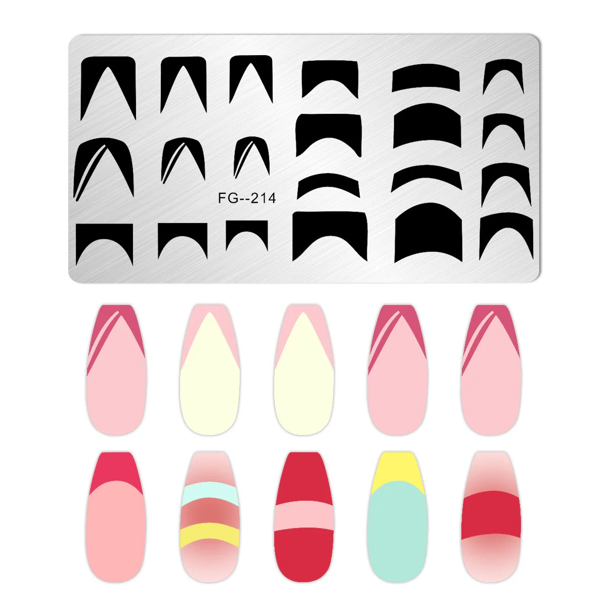 French Line Nail Art Stamping Template Plates MakyNailSupply French Line Nail Art Stamping Template Plates MakyNailSupply