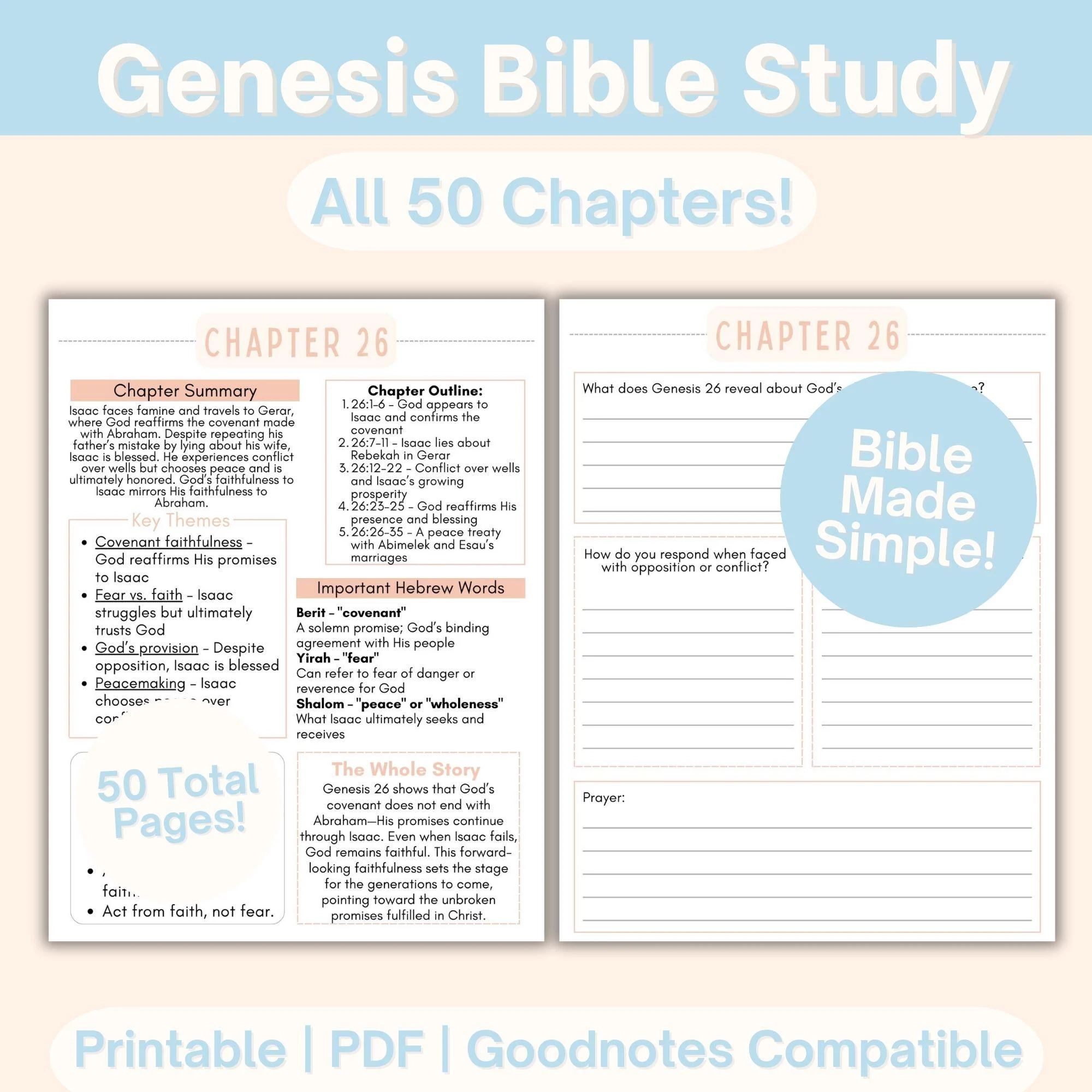 Genesis Bible Study Overview Genesis Study Guide Journal Bible Worksheets Old Testament Bible Guided Study Printable Bible Study PDF Etsy
