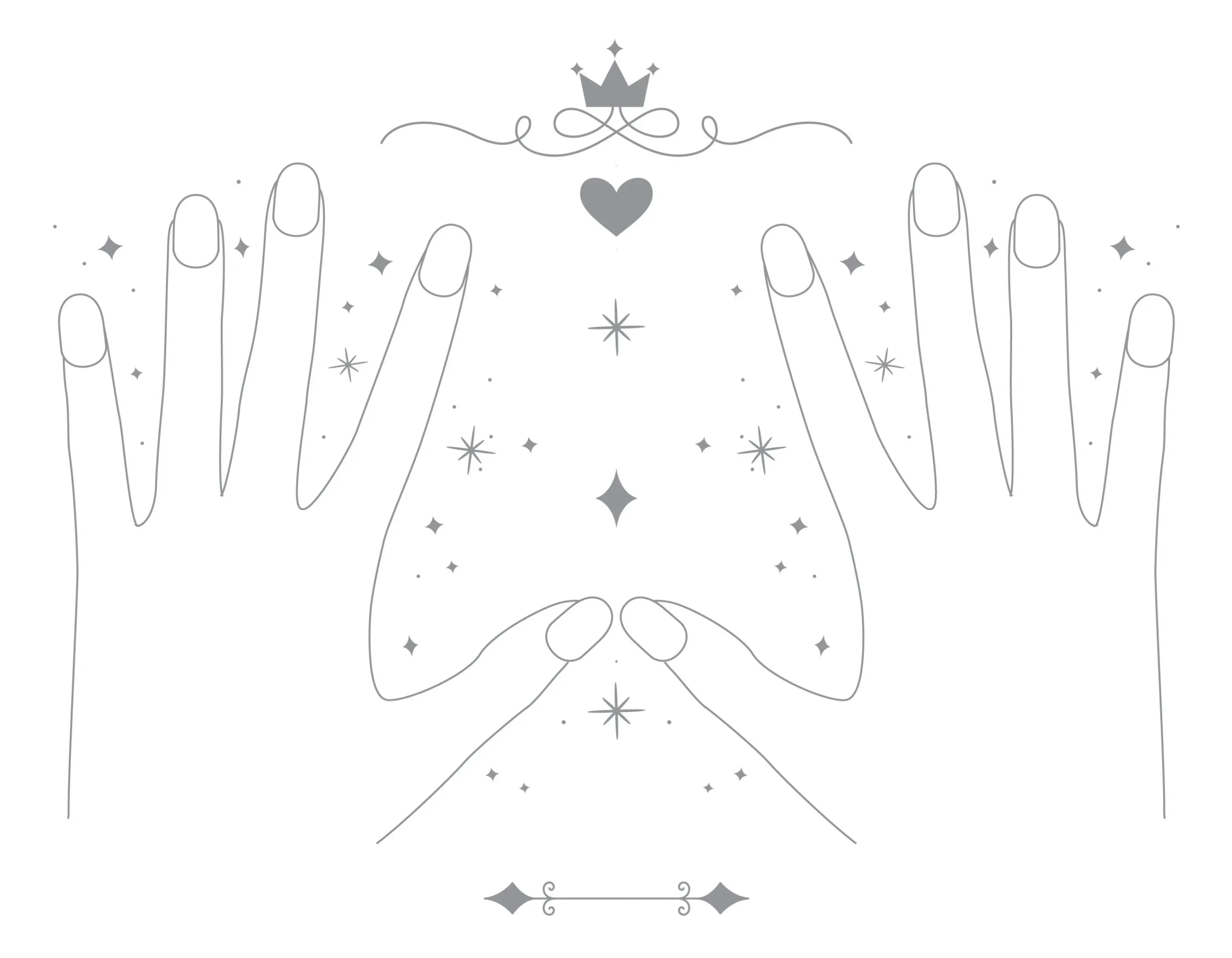 Hand With Nails Manicure Template To Color Etsy