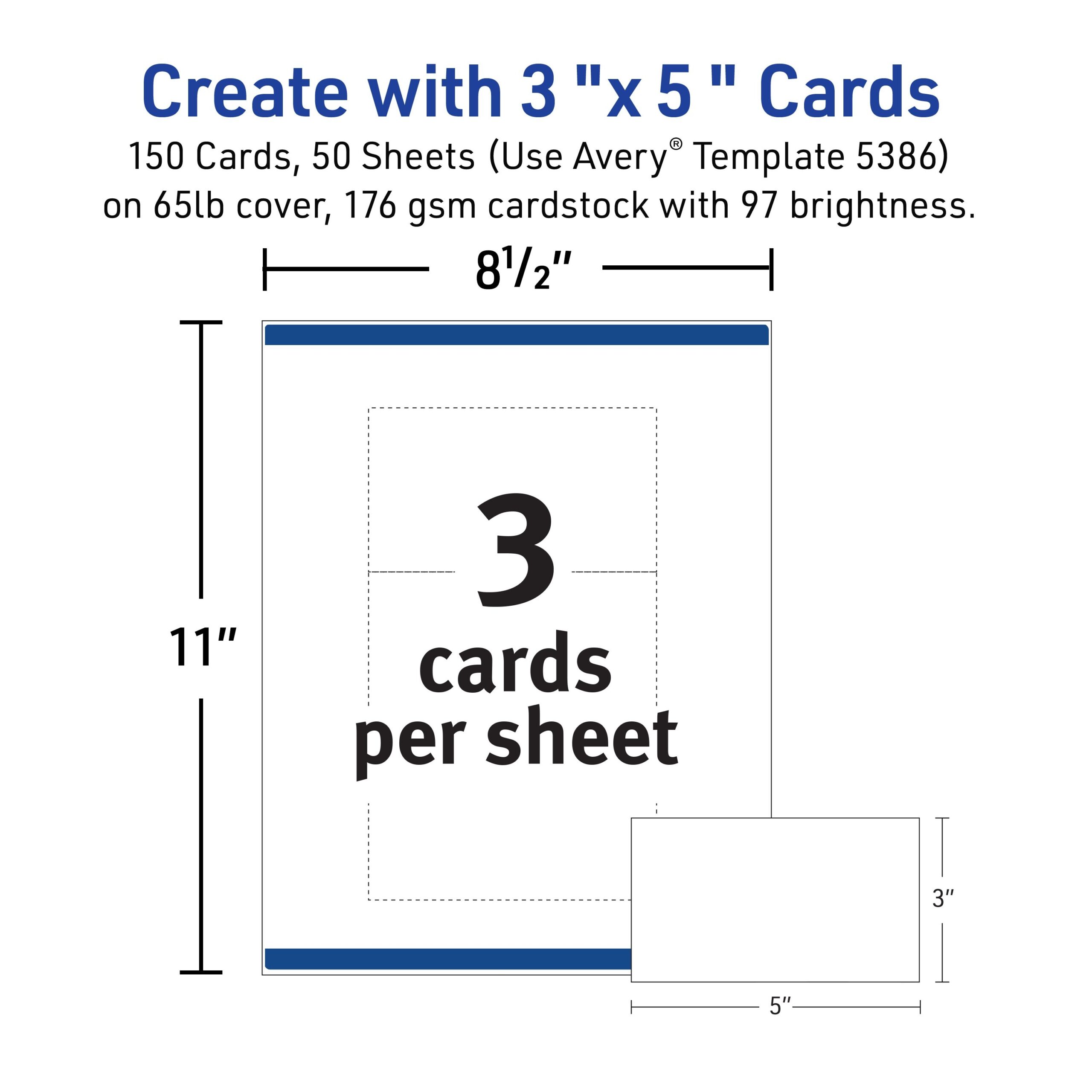 Index Cards 3 X 5 Matte White 150 Total 5388 Avery Index Cards 3 X 5 Matte White 150 Total 5388 Avery