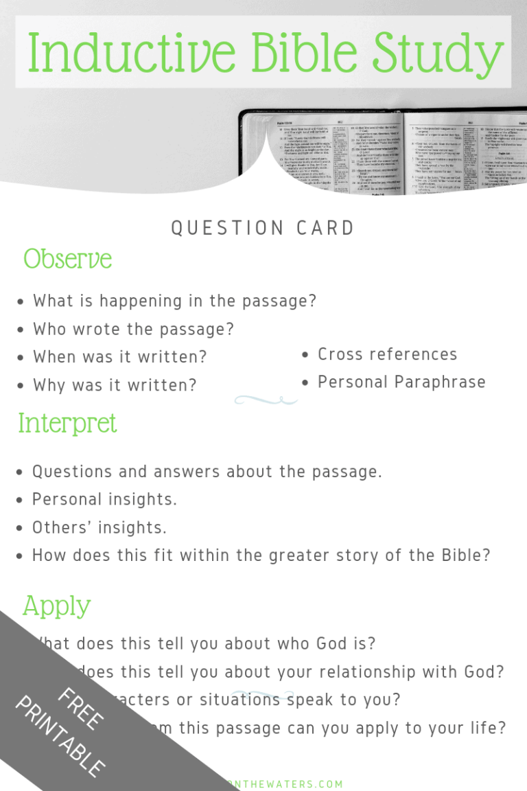 Free Printable Bible Study Questions - We Love Printables