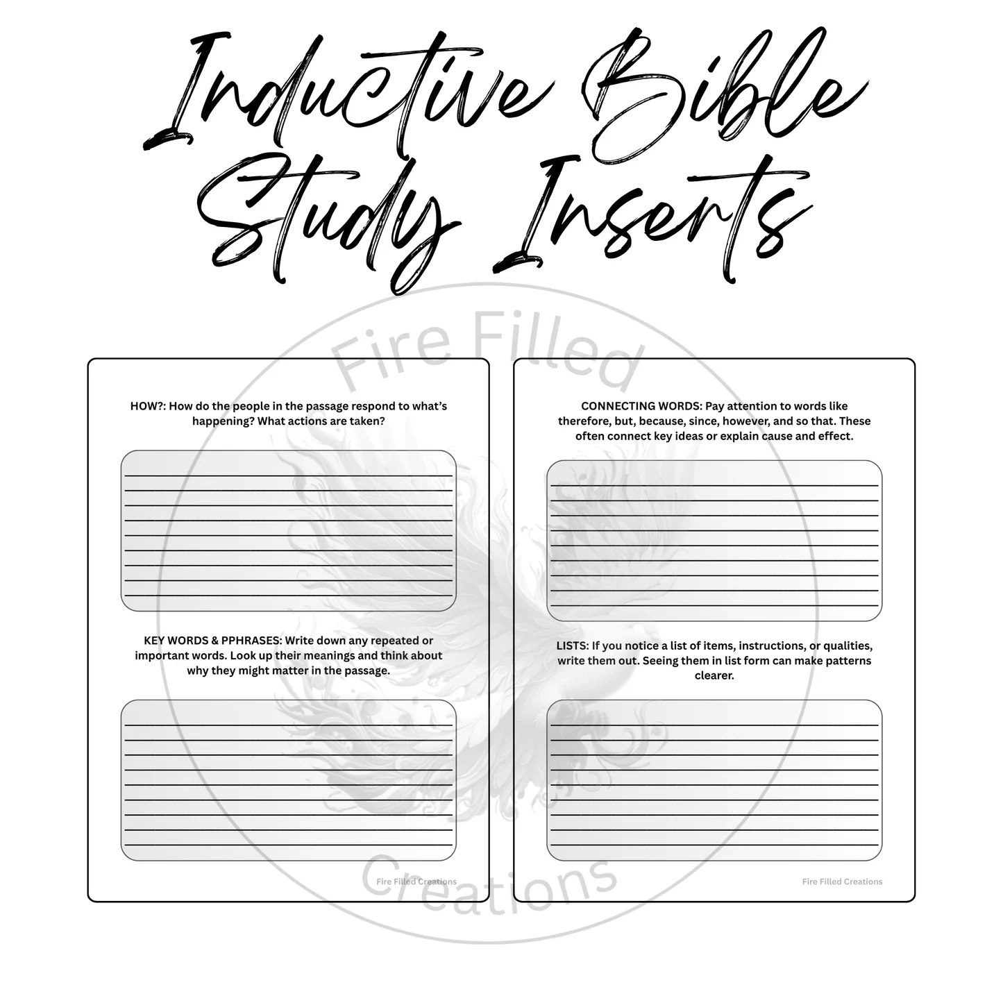 Inductive Bible Study Printable Fire Filled Creations