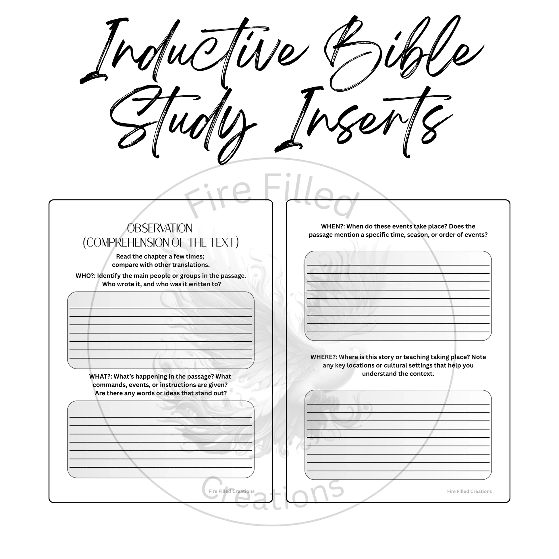 Inductive Bible Study Printable Fire Filled Creations