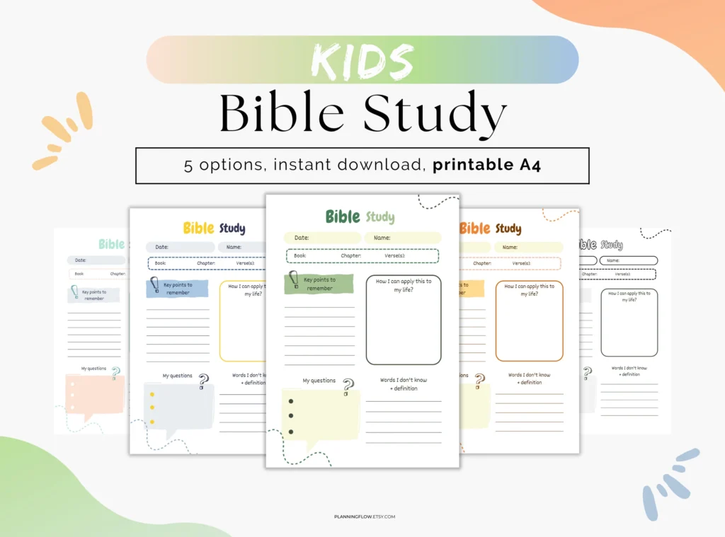 Kids Bible Study Printable Christian Prayer Worksheet digital Download Etsy