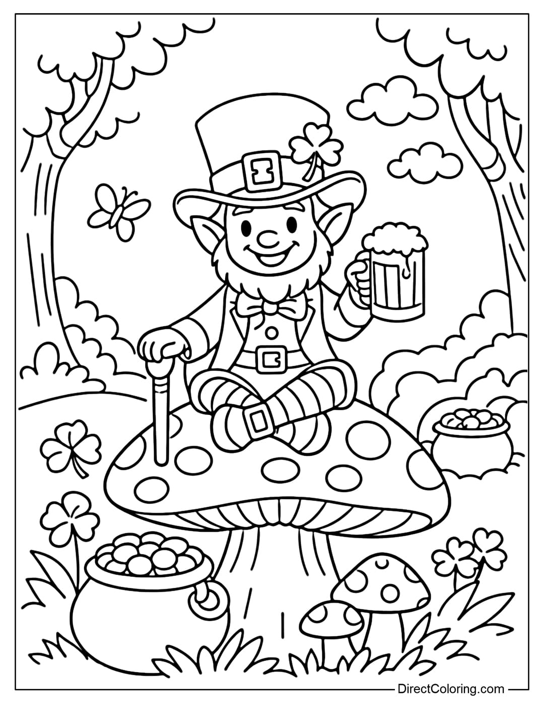 Leprechaun Coloring Pages Free PDF To Download And Print