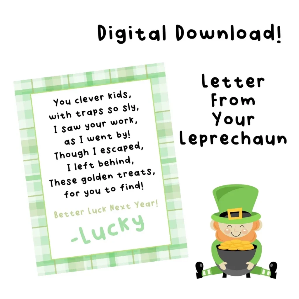 Leprechaun Letter For Kids St Patrick s Day Activity digital Download PDF Design 8 5x11 Etsy