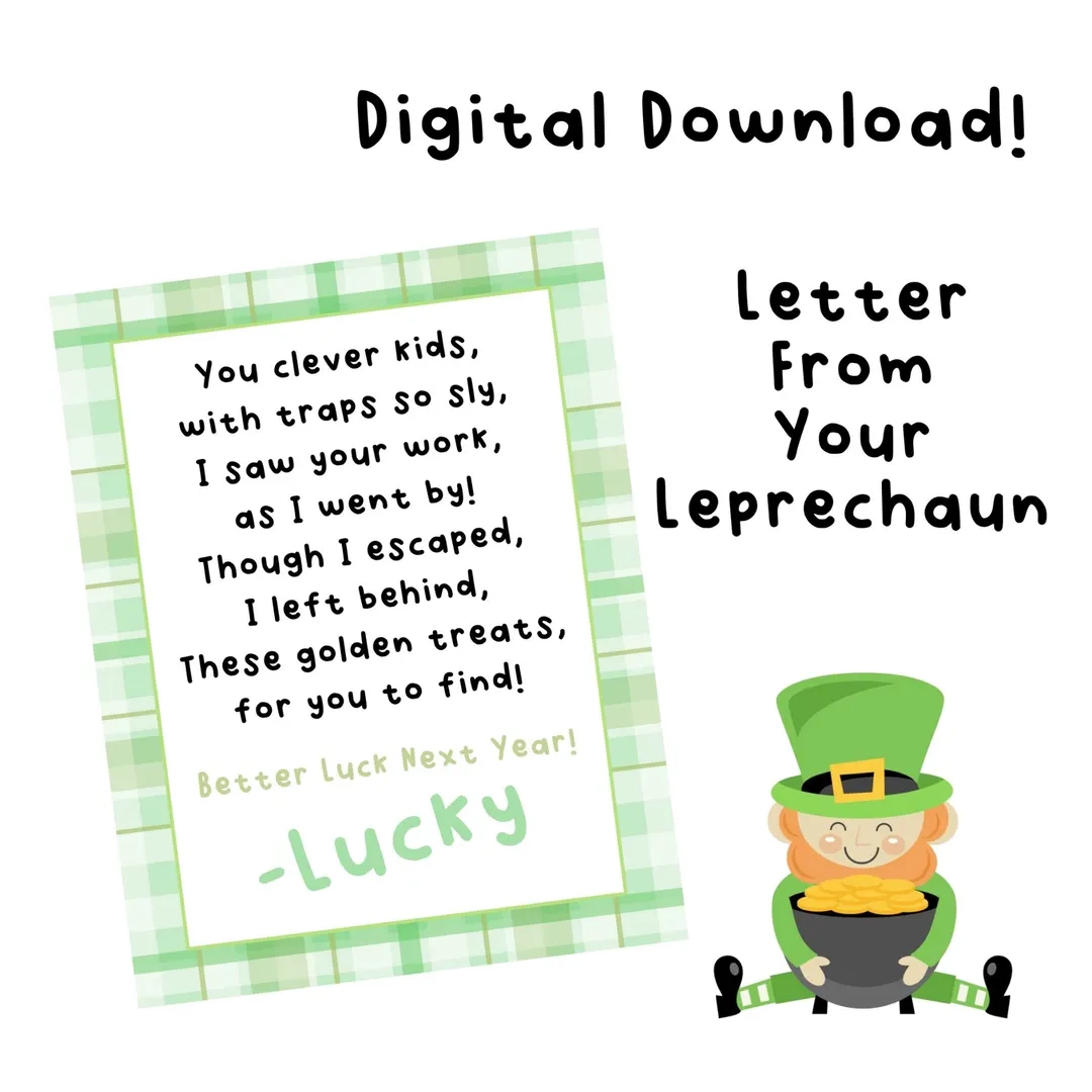 Leprechaun Letter For Kids St Patrick s Day Activity digital Download PDF Design 8 5x11 Etsy