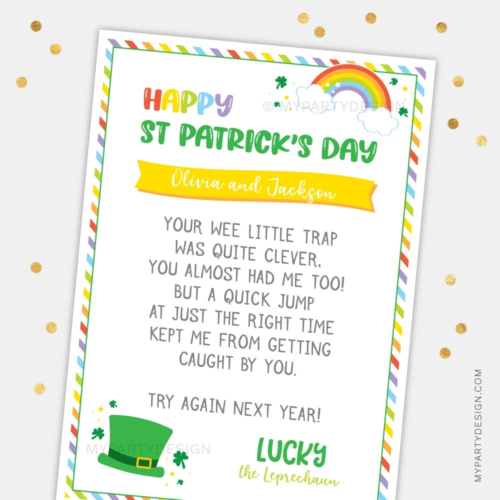 Leprechaun Letter Template For St Patrick s Day My Party Design